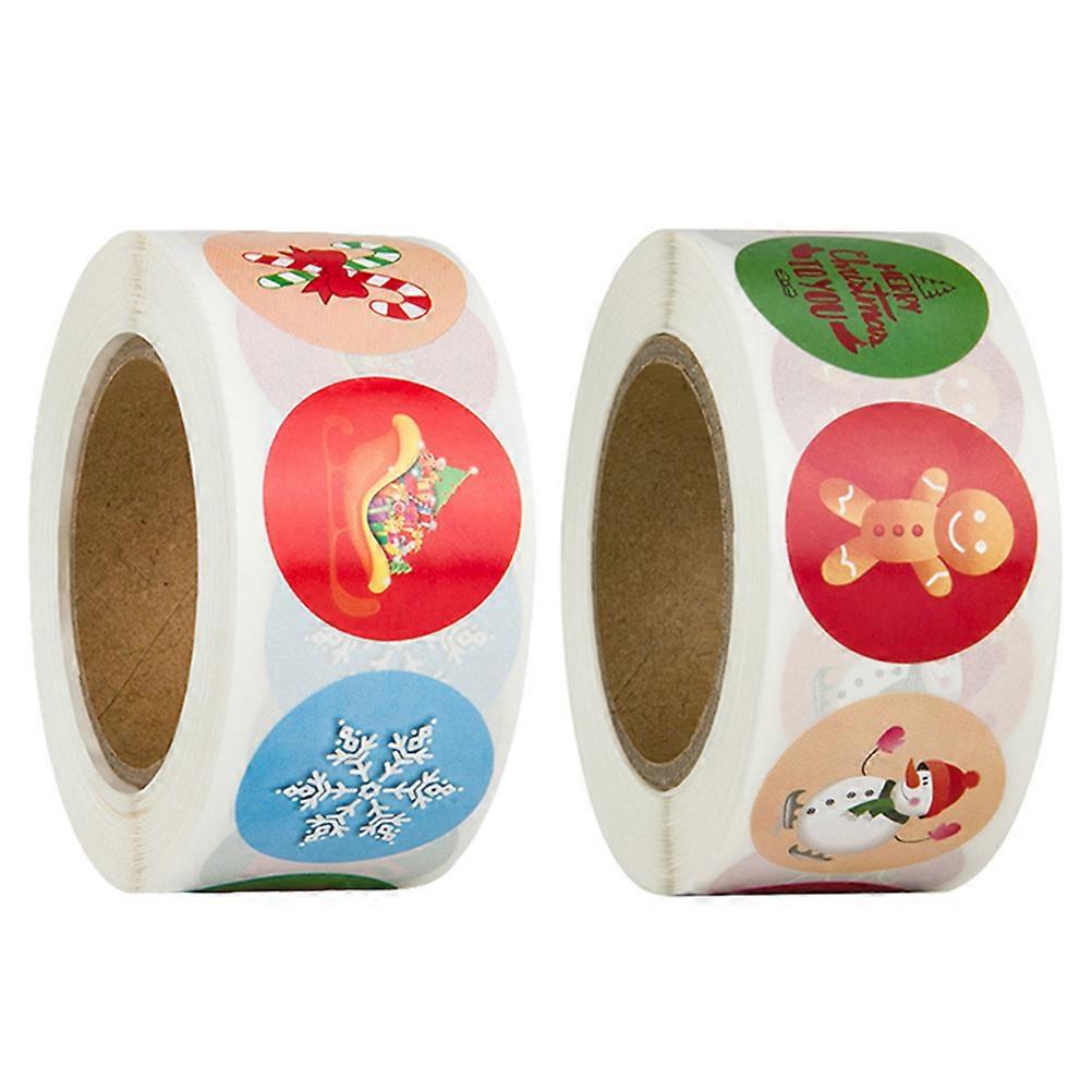DIY Label Stickers Seasonal Stickers Package Sealing Christmas Decorative .6x2.6x1.0in 2 Rolls