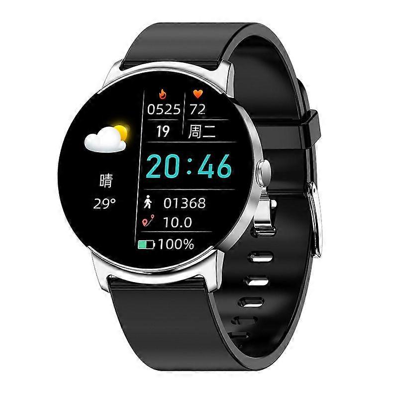Smart watch, 20 sports modes, multi-app notification push, suitable for iPhone and Android, Black