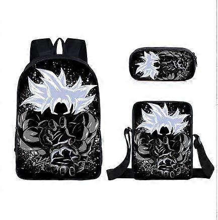 17-inch student backpack set 3D digital printing backpack three-piece set