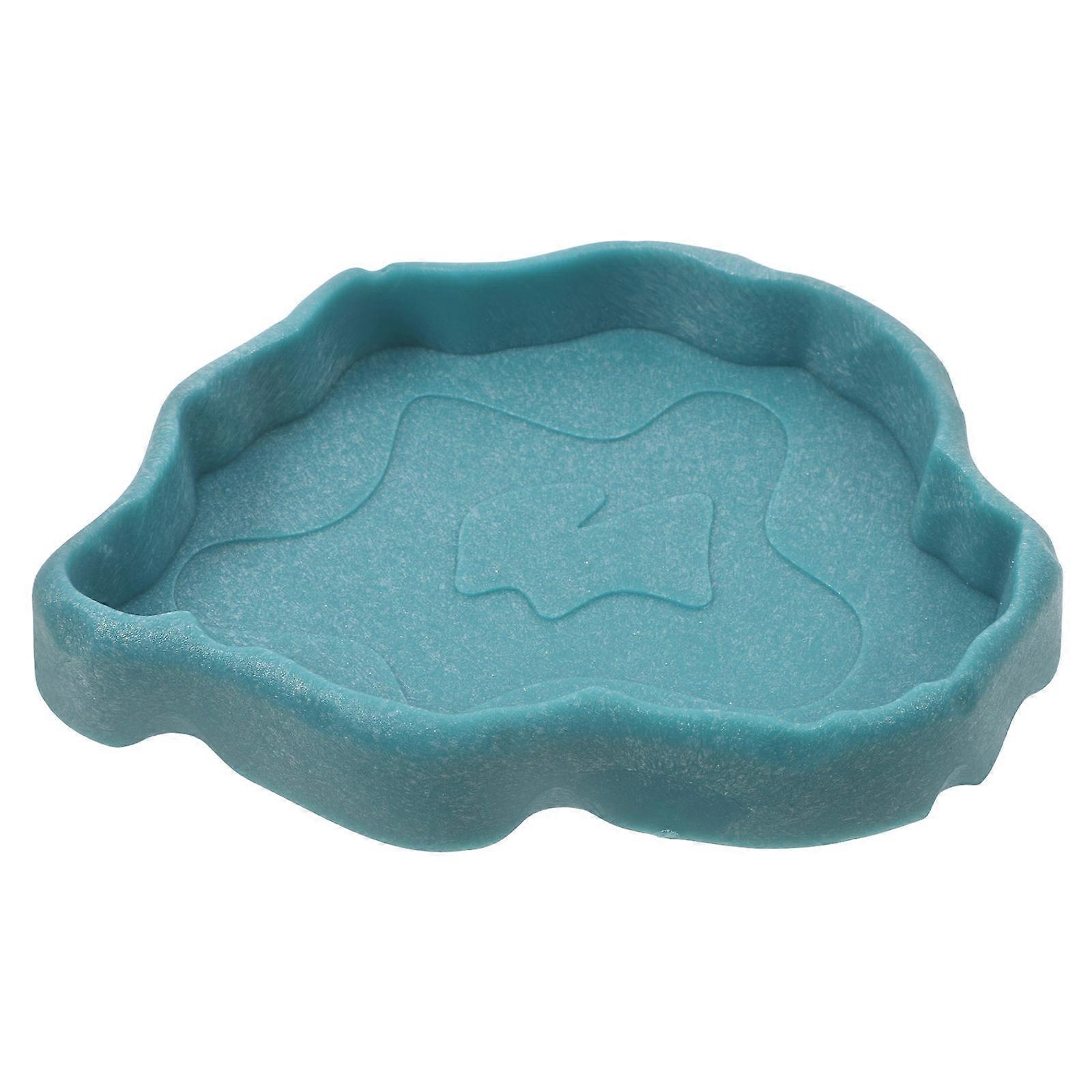 Round Reptile Water Dish For Chameleon Snake Gecko Durable Resin 1Set