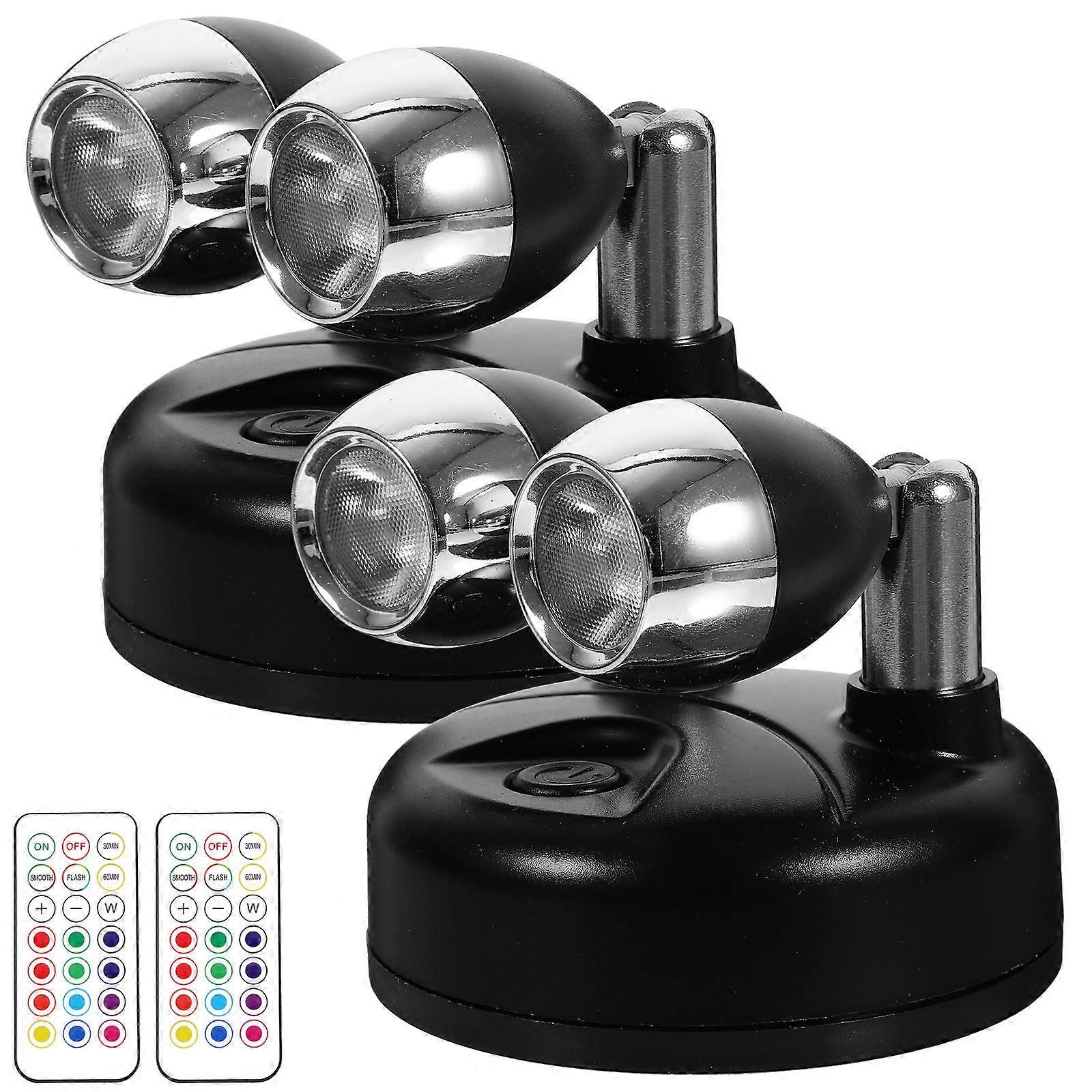 Battery Operated LED Spotlights with Remote Control – Accent Lighting for Cabinets, Closets & Displays – Adjustable Color Options for Custom