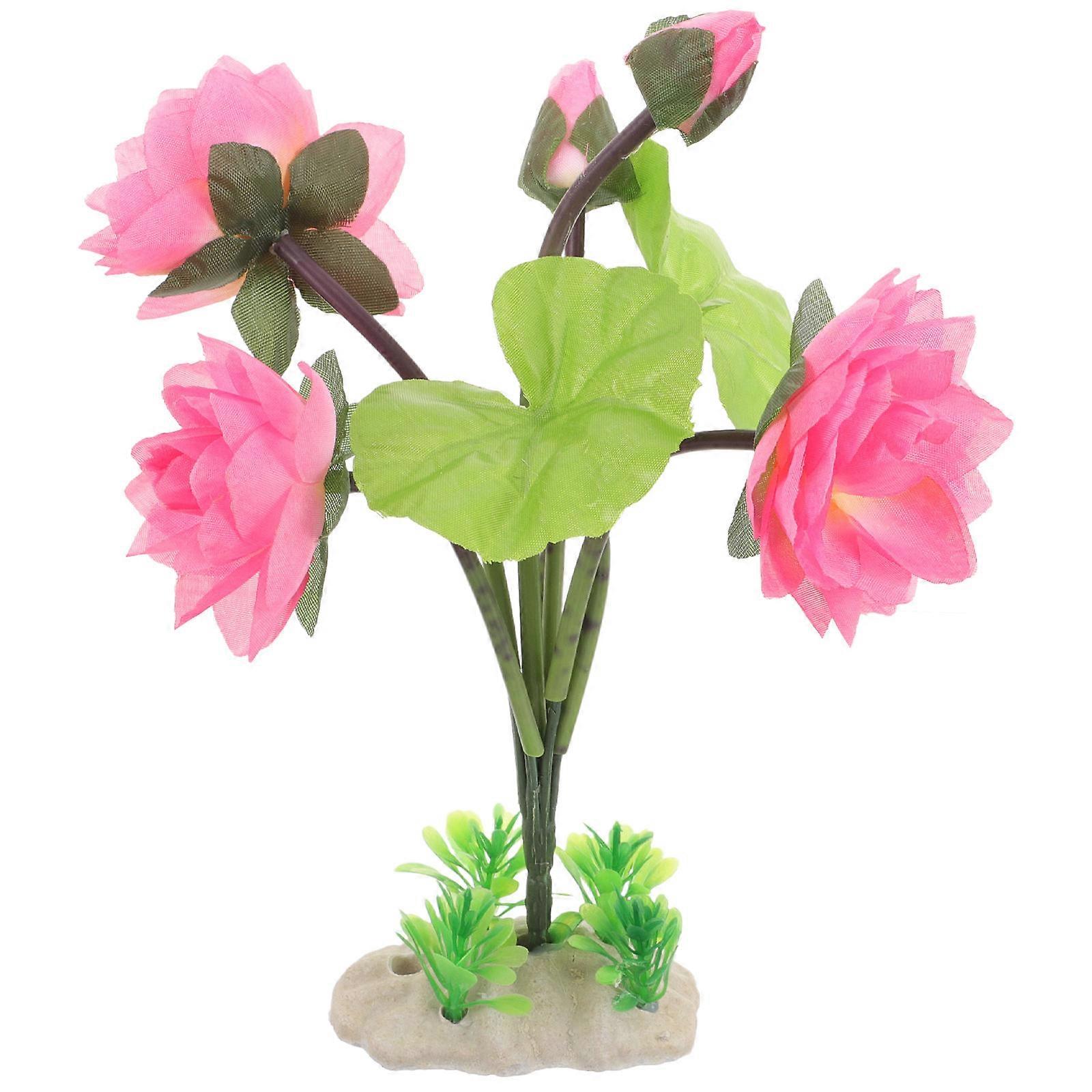 Realistic Aquarium Lotus Aquarium Lotus For Aquarium Use 24x8.5cm Watermelon Red Plastic 1Set