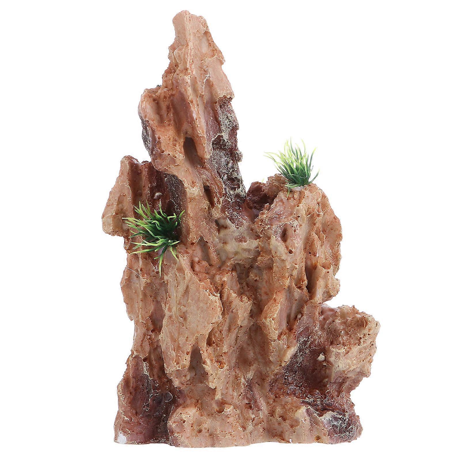 Aquarium Mountain Rock Fish Tank Imitation Mountain Rockery Natural Environment Simulation 7.86X3.93X5.50IN 1Set