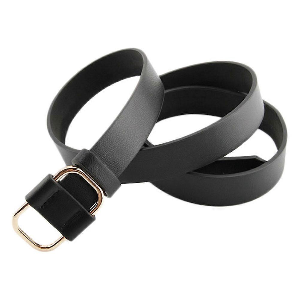 Waist Belt For Women Creative Pu Belt Simple Style Elegant Design Black Color Jeans Accessory 1Pcs