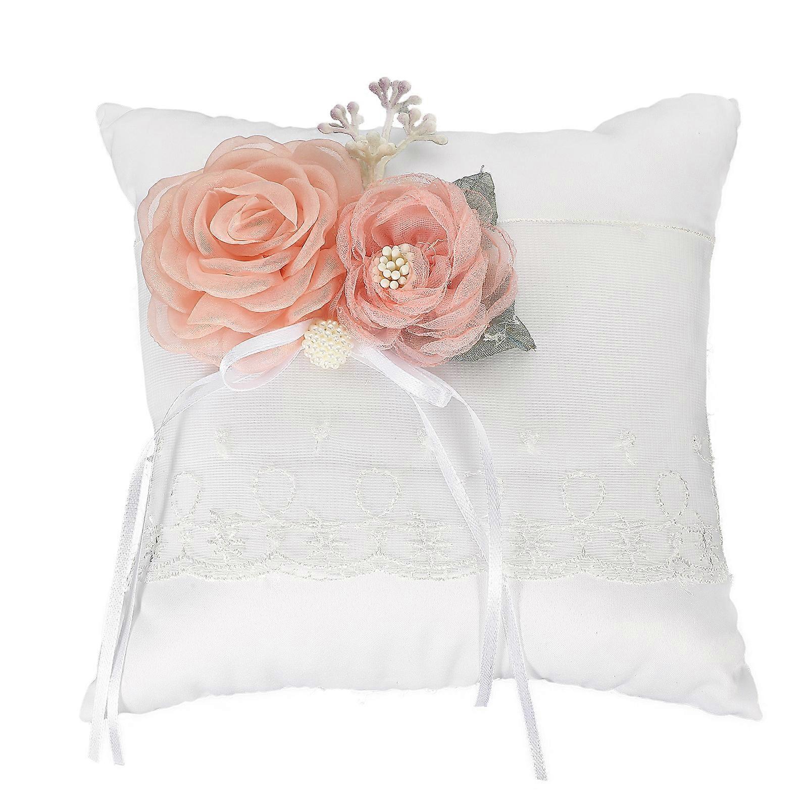 Wedding Ring Pillow White Ring Cushion Square Reusable Wedding Ceremony 1Pack