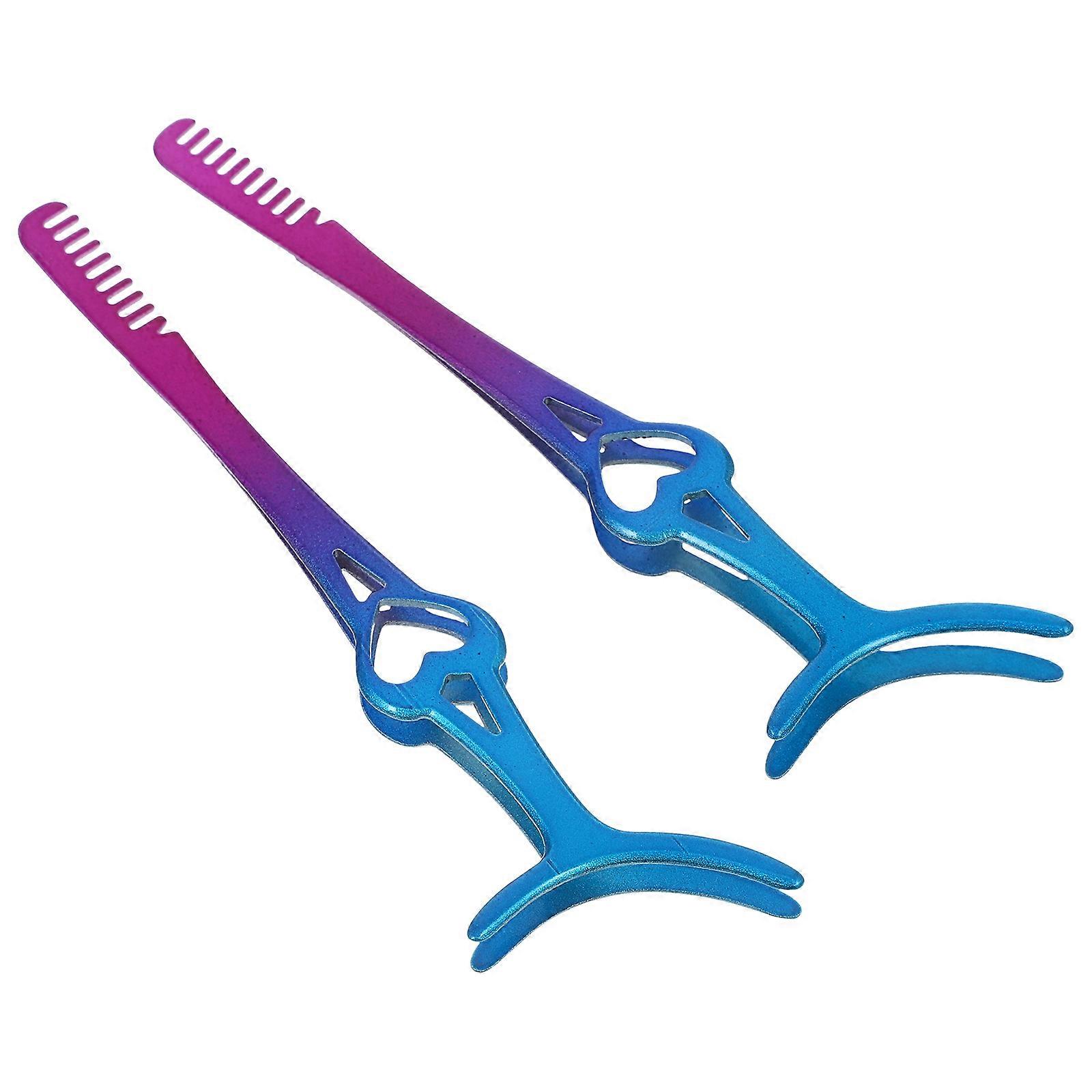 Lashes Applicator Tool Lash Tweezers With Comb Eyelash Extension Supplies 11.20X3.00X0.80CM Heart Shaped Tip Compact Design 2Pcs