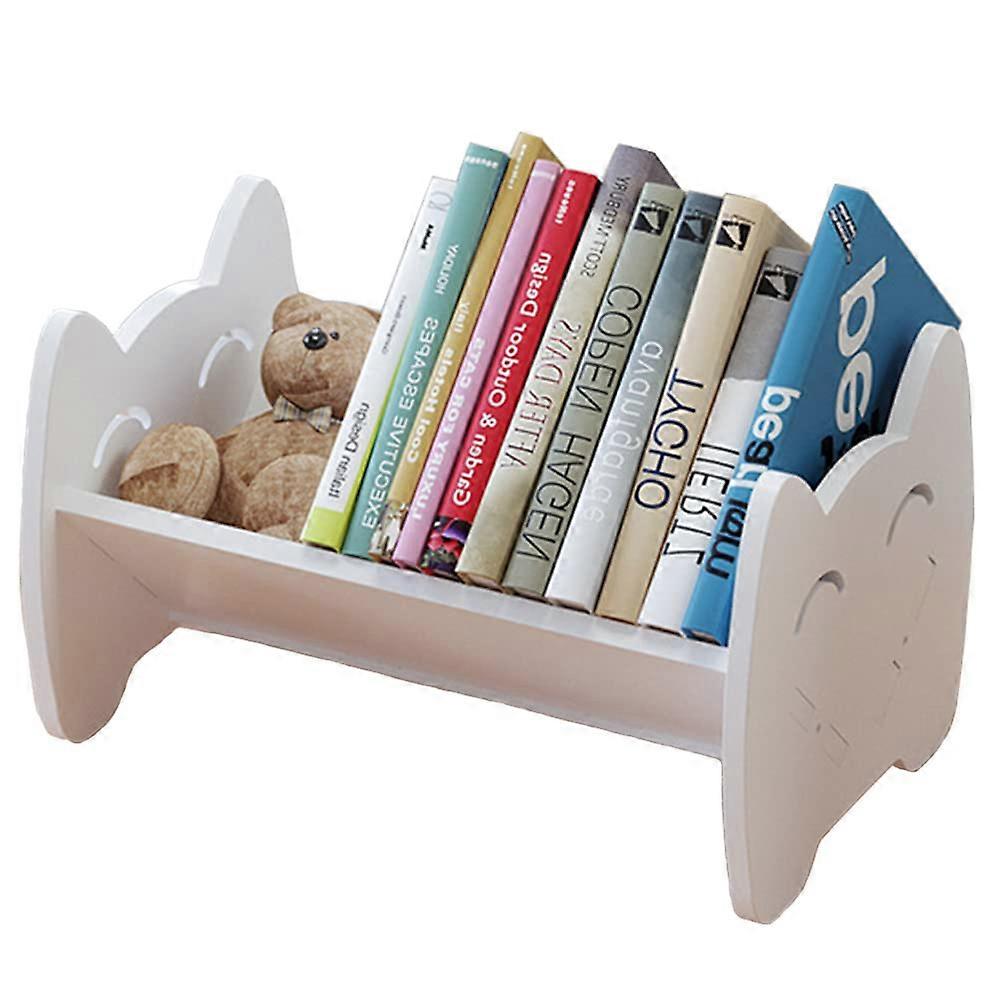 Kids Bookshelf, Small Desk, Kids Bookcase, Storage Rack, White Book Organizer for Nursery (White)