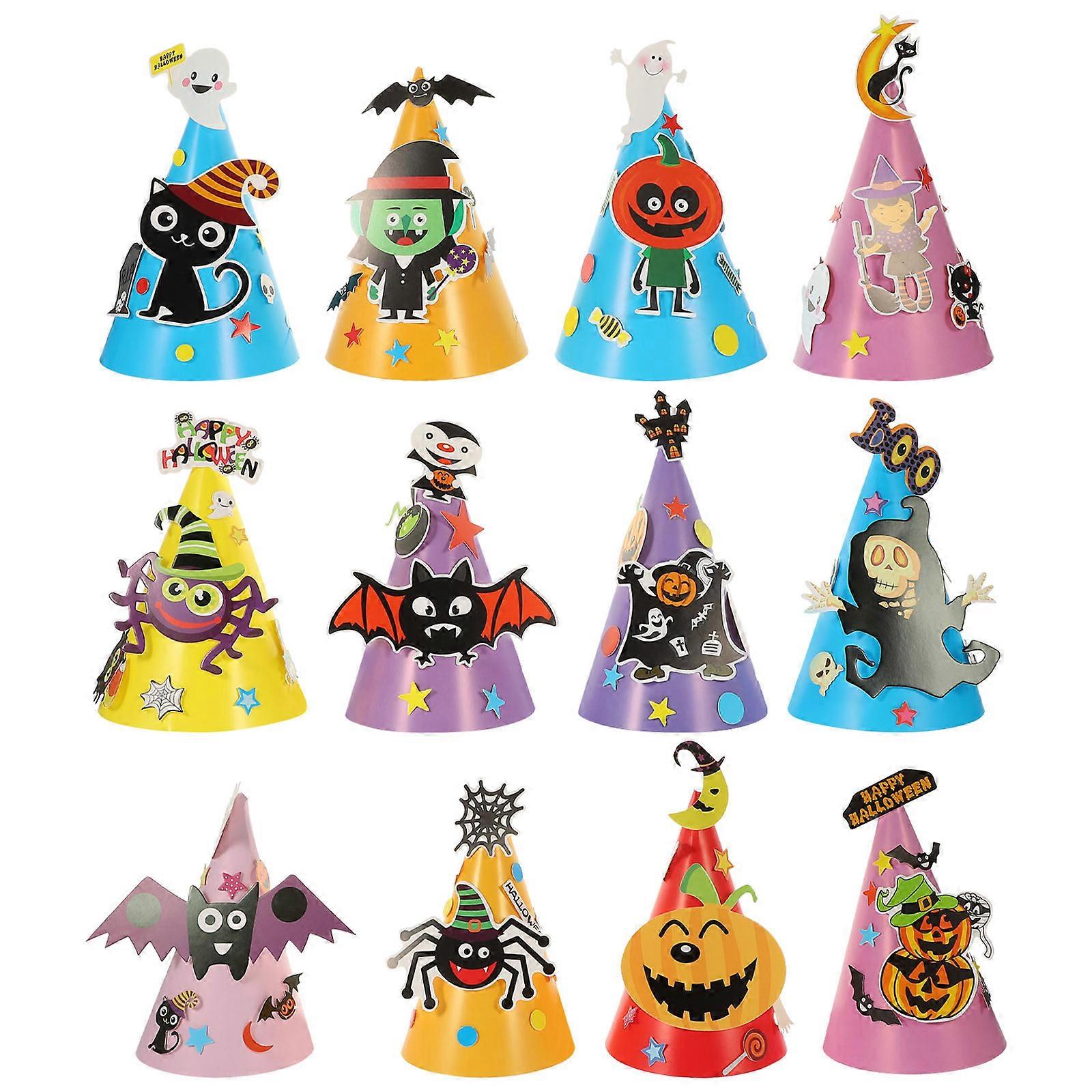 Halloween Photo Props Cartoon Shape Assorted Color Diy Handmade For Role-Playing Props 12Pcs
