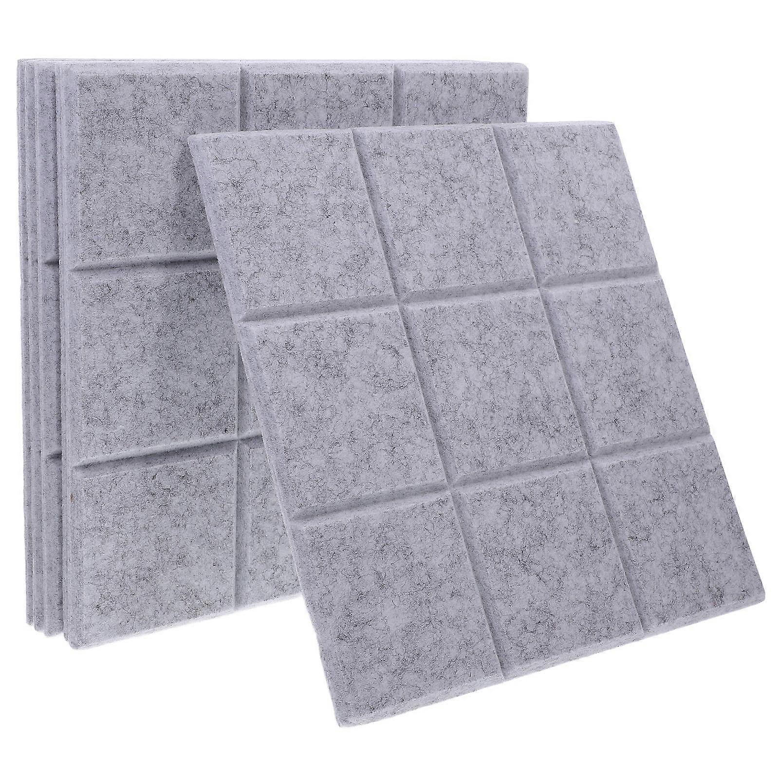 Felt Boards Self-Adhesive Bulletin Board Tiles For Home Office Decor Light Grey 30.00X30.00X0.90CM Pin Items 6Pcs
