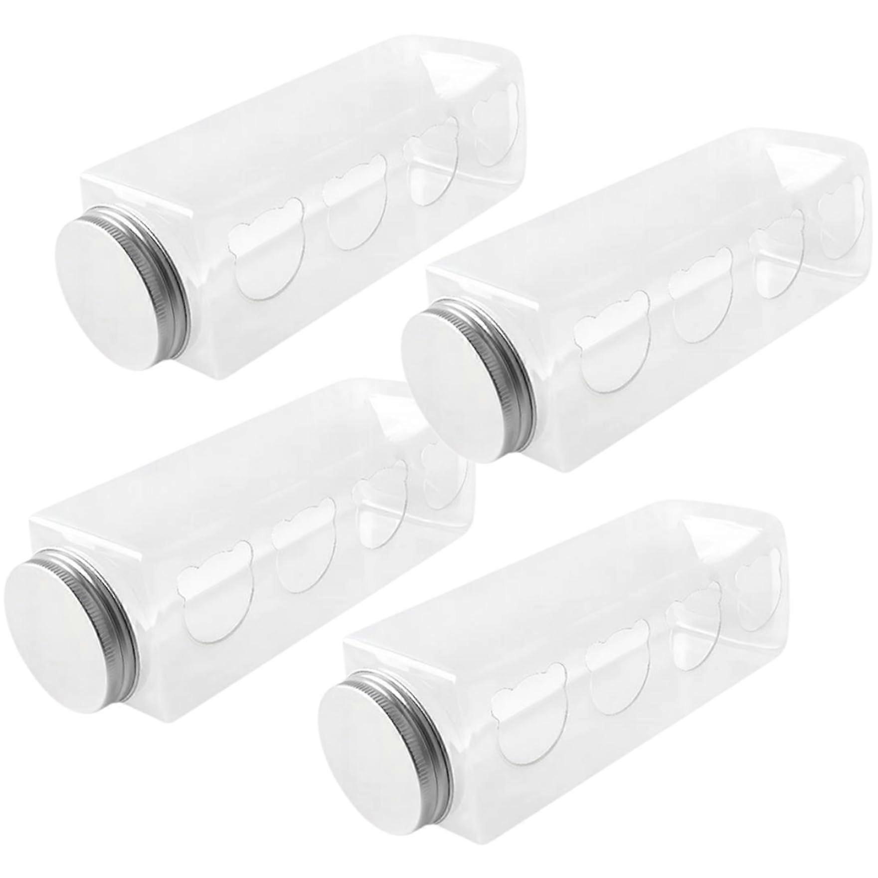 Quail Feeder Transparent Chick Feed Box, 4 Bear Shape Holes for Small Birds and Chicks, Durable 4 Pieces Design