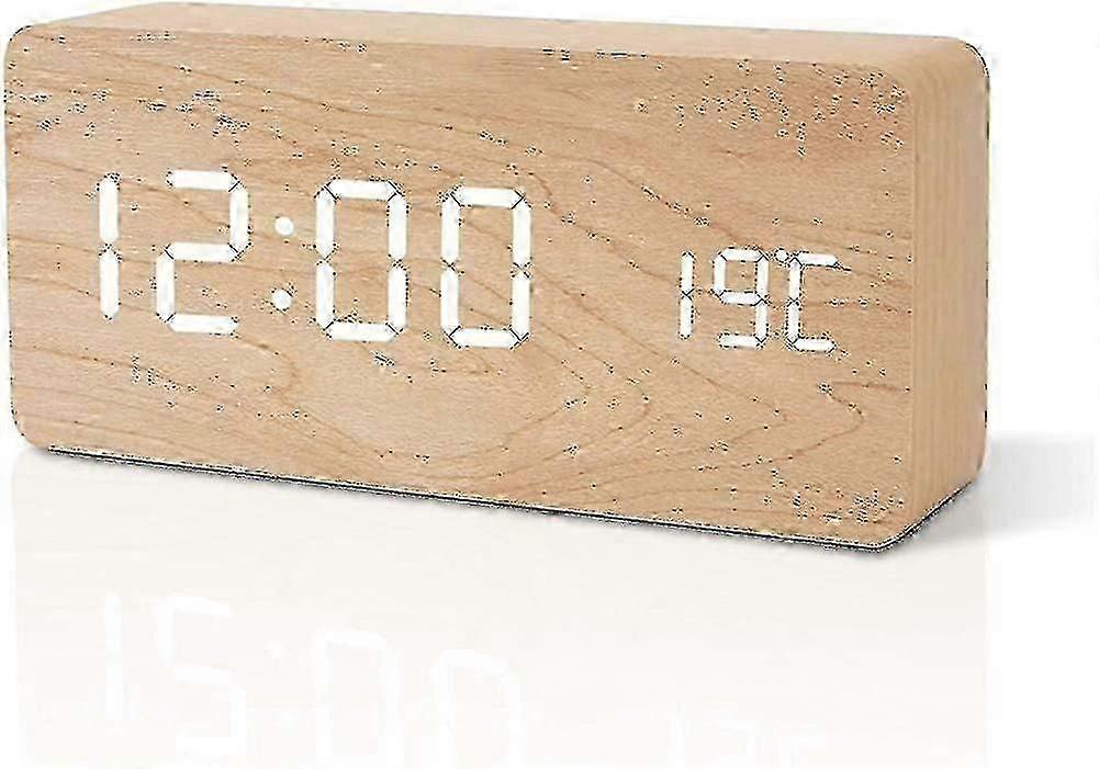 Wooden LED Digital Alarm Clock, Grandfather Table Clock Set