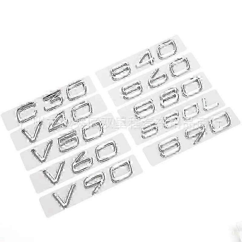 3d Abs Volvo Letters -auton tavaratilan tunnusmerkki Volvo C30 V40 V50 V60 V90 S40 S60 S80 S90 Xc40 Xc60 Xc90 T5 T6 -logon lisävarusteet