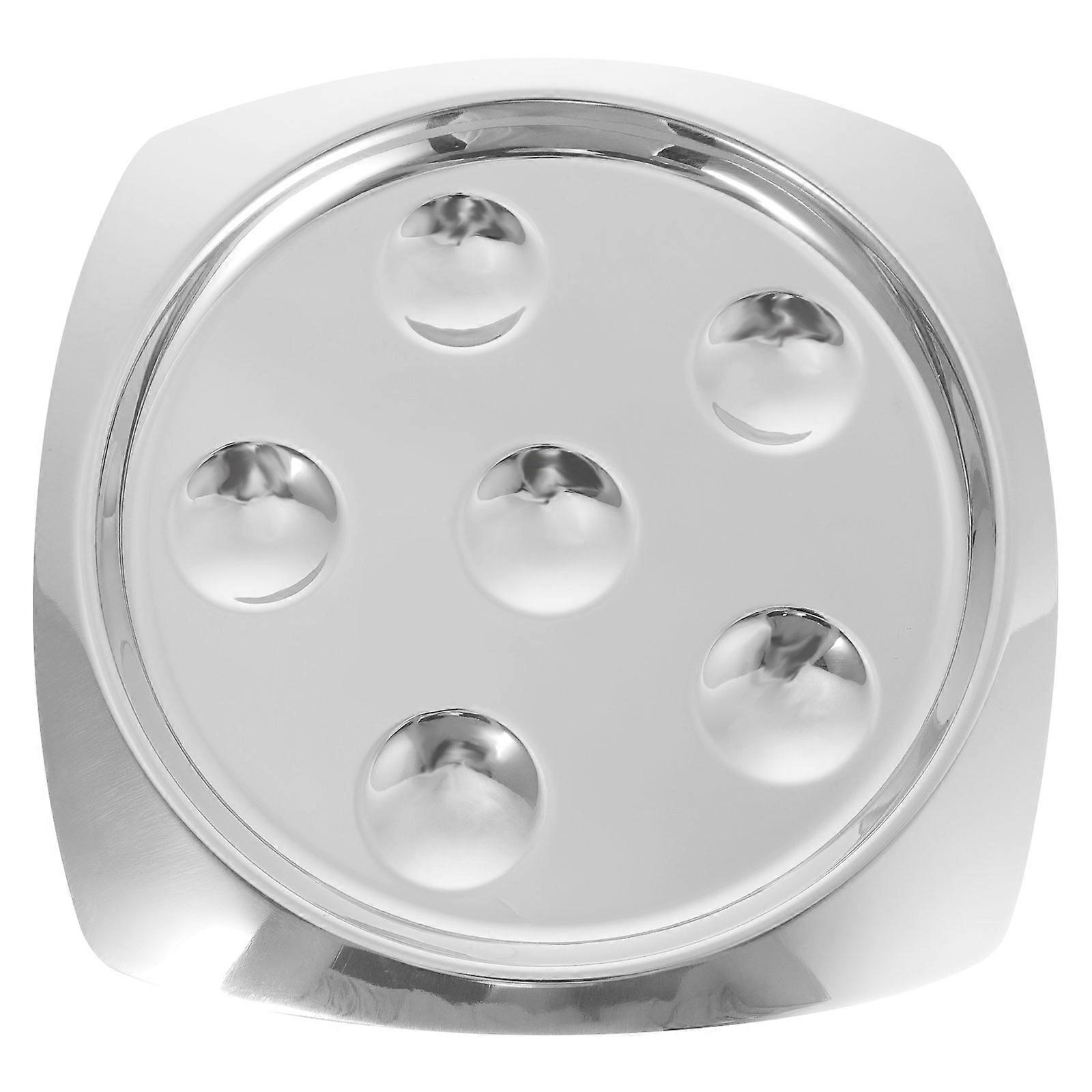 Escargot Plate Stainless Steel Small Silver Holding Shellfish Serving Shellfish 1Pack