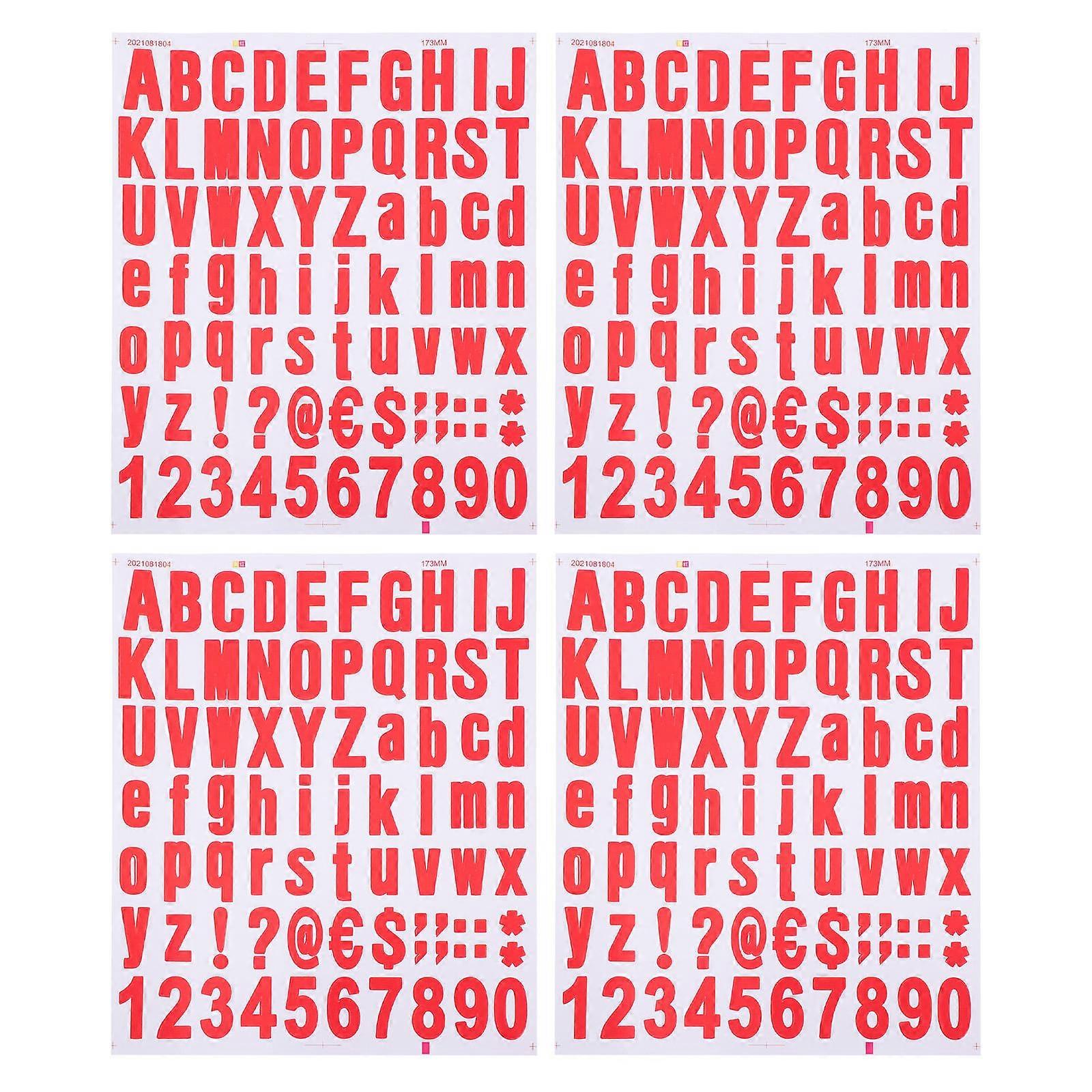 4Pcs Alphanumeric Stickers Creative Decals for Mailbox Number Stickers as Gifts
