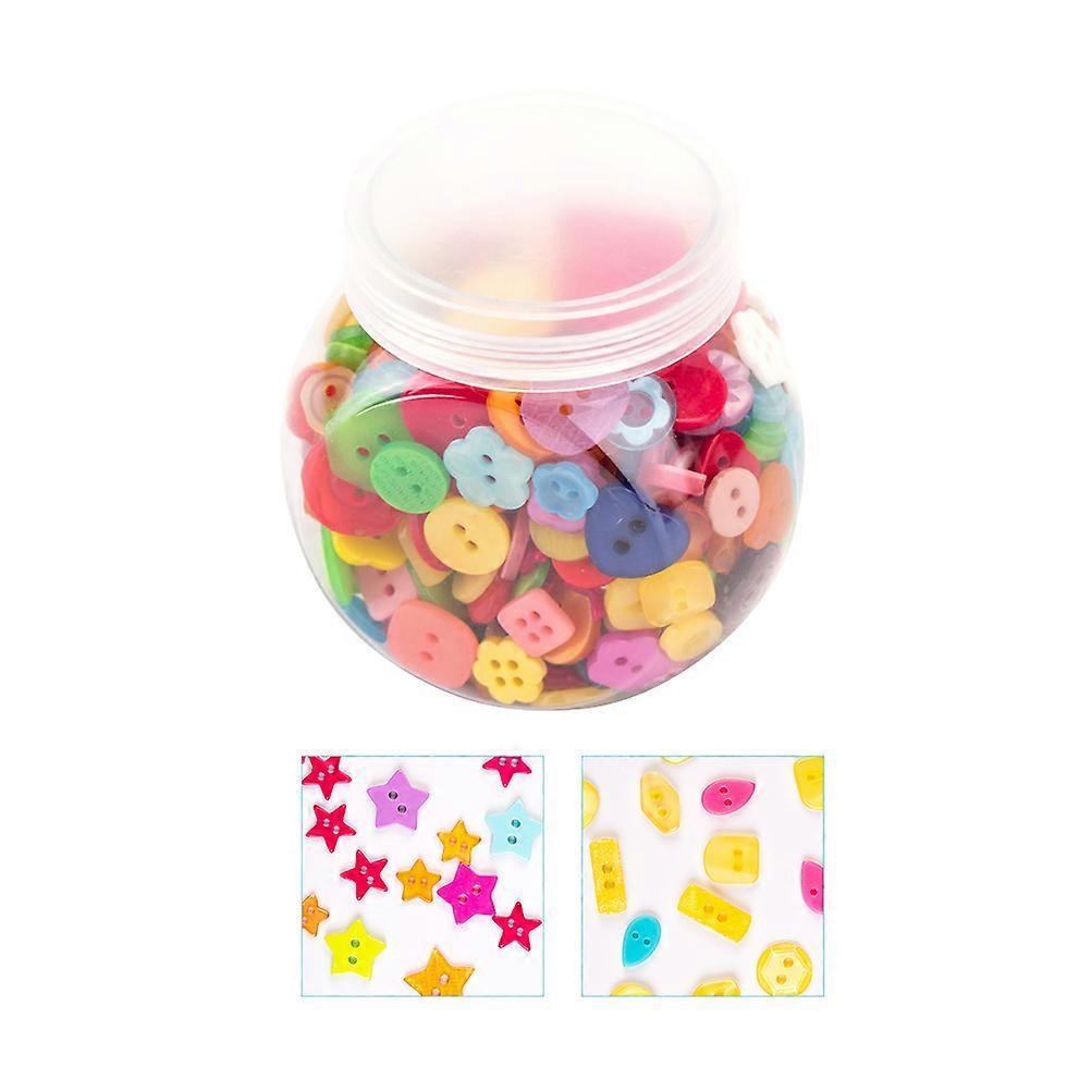 Handmade Buttons Resin Buttons Assorted Shapes And Colors For Sewing Scrapbooking Crafts 400Pcs