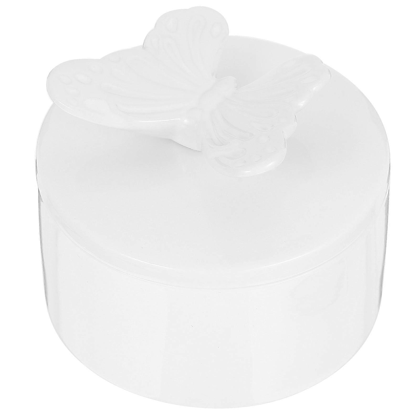 Small Ceramic Box Rings Box Home Decorations Butterfly Pattern 8.00X8.00X7.50CM Storage 1Pack