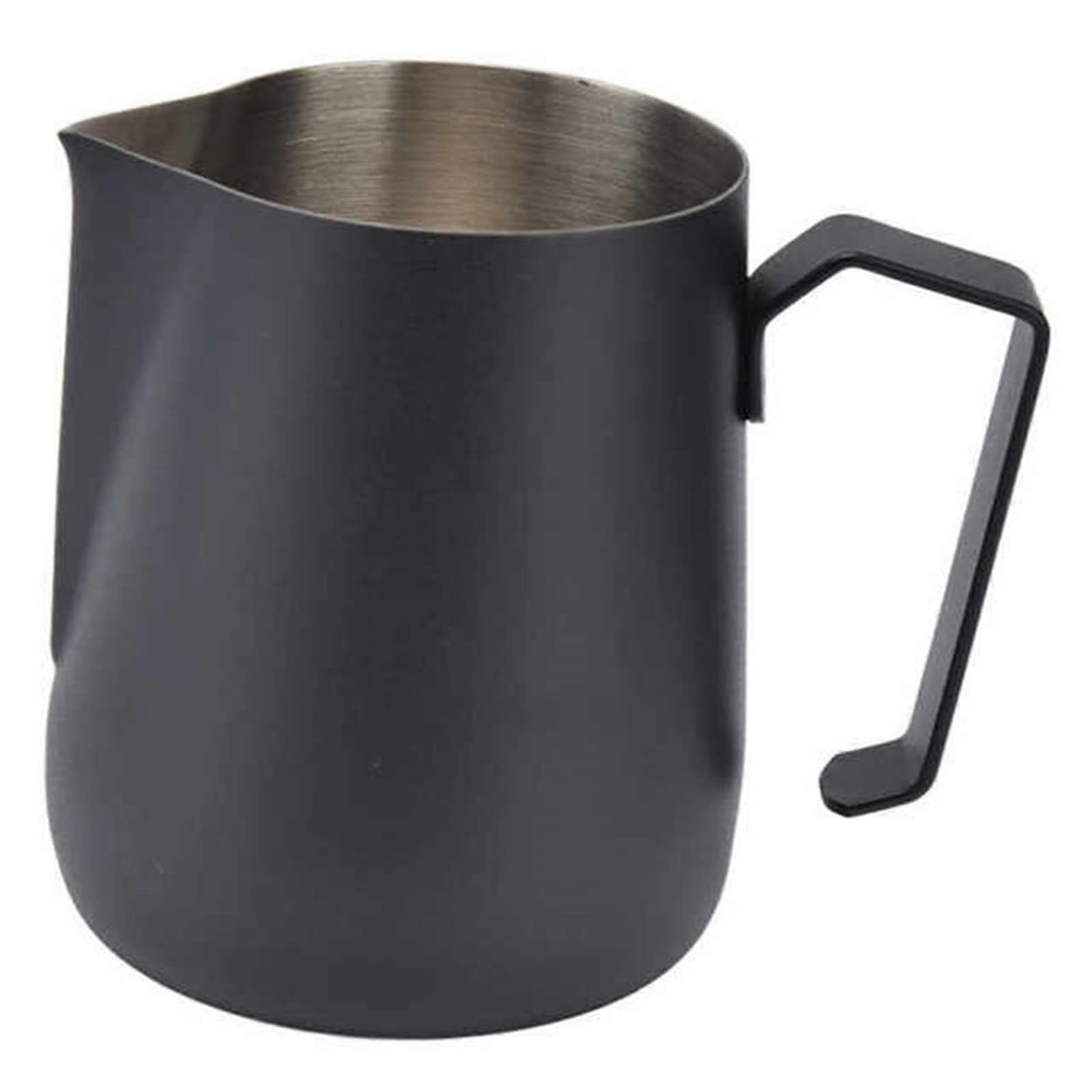 Milk Frothing Pitcher Stainless Steel Milk Jug, One Size, Black, Pointed Spout, Integrated Design For Cafe