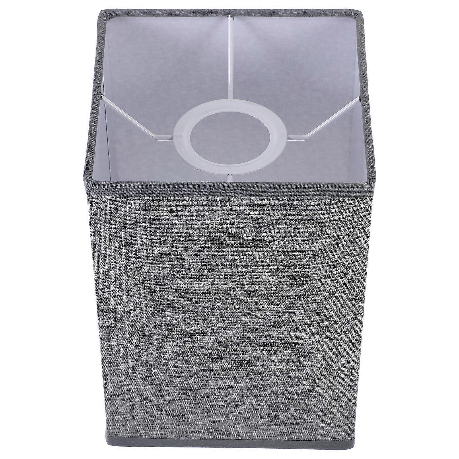 Rectangular Lampshade Rustic Decor Light Grey 14x14x20cm Soft Lighting 1Set