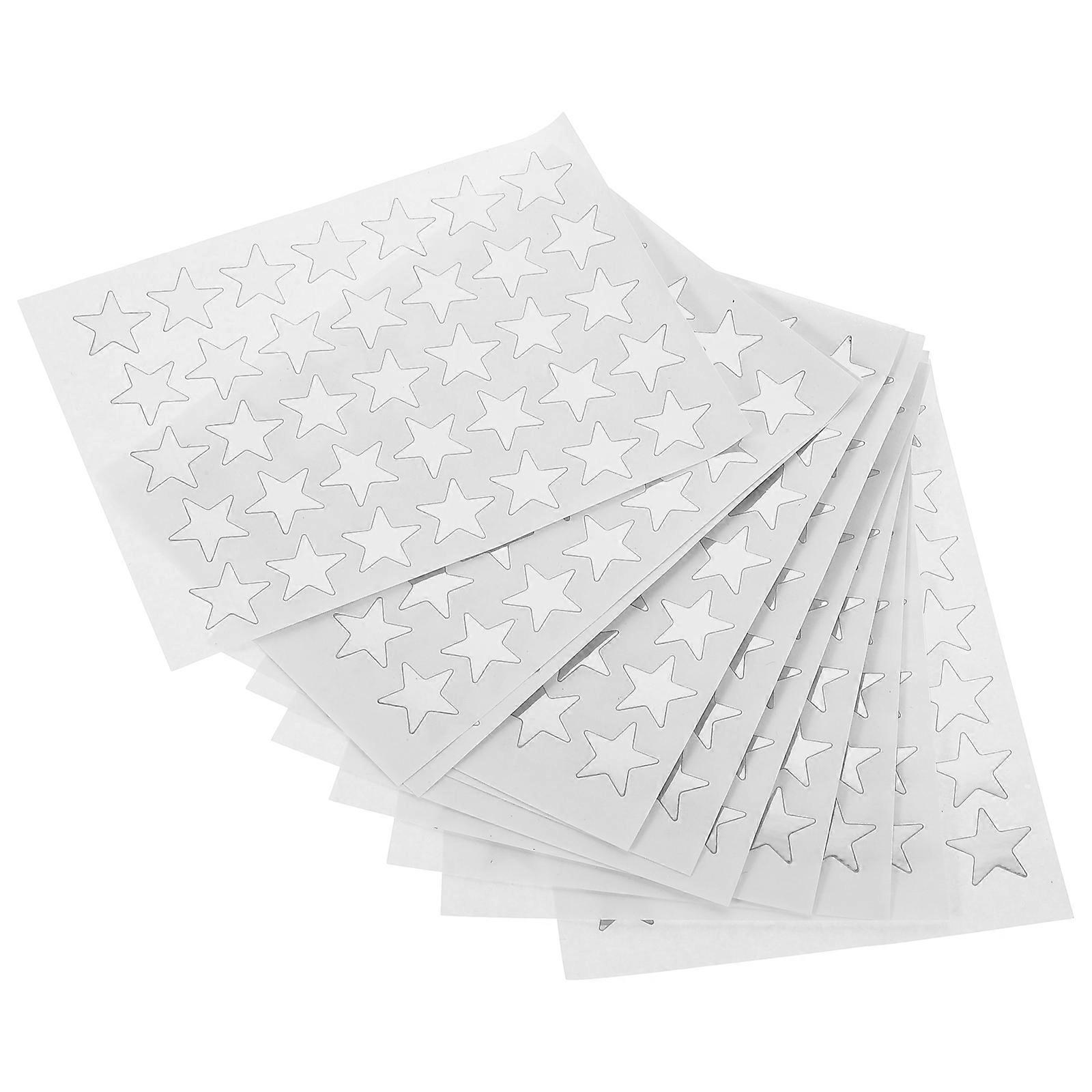 Kindergarten Stickers Pentagram Shaped Self-Adhesive Reusable Organizing Labels Silver 1.80X1.80X0.10cm 2 Bags