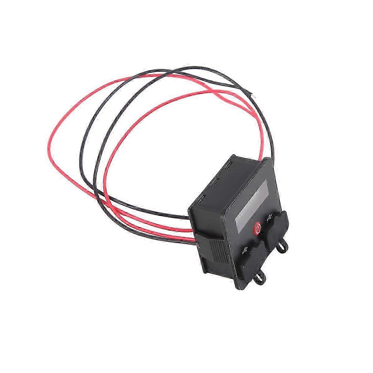Dual USB Charger Socket Battery Monitor Meter with Voltmeter for Car Motorcycle RV, 12-24V