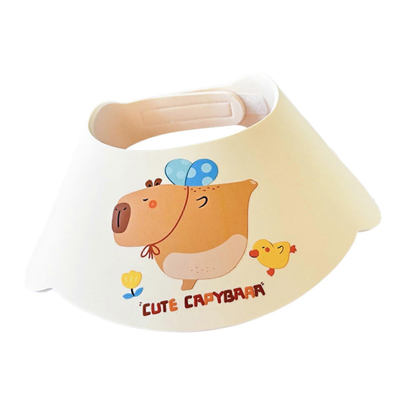 Baby Bath Visor Cap with Capybara Pattern – Waterproof Shower Shield Protects Kids Eyes and Nose