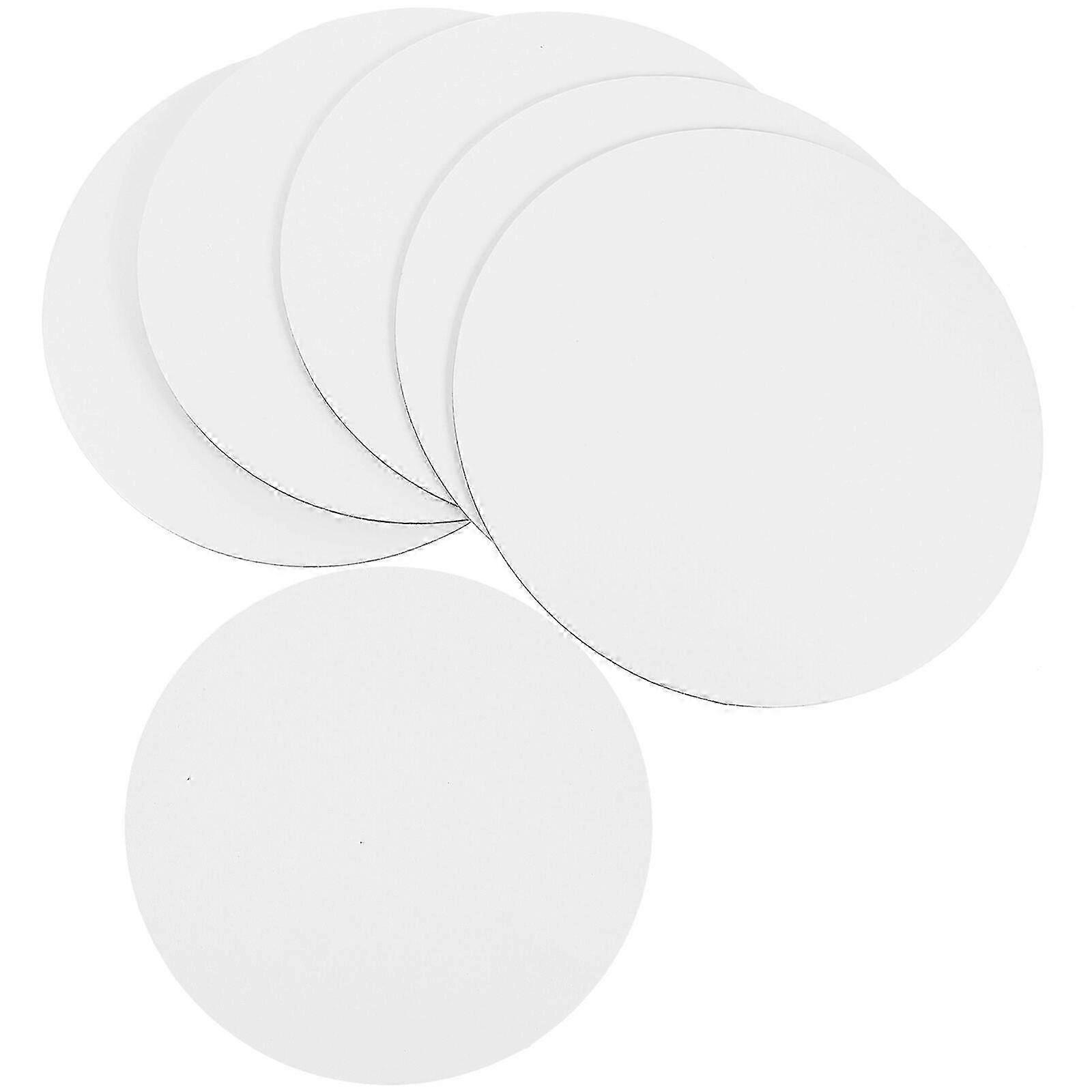 6pcs 20cm Round Canvas Drawing Board Premium Art Painting Board Artist Round Shape Canvas Board Oil Paint Sketchpad (white)