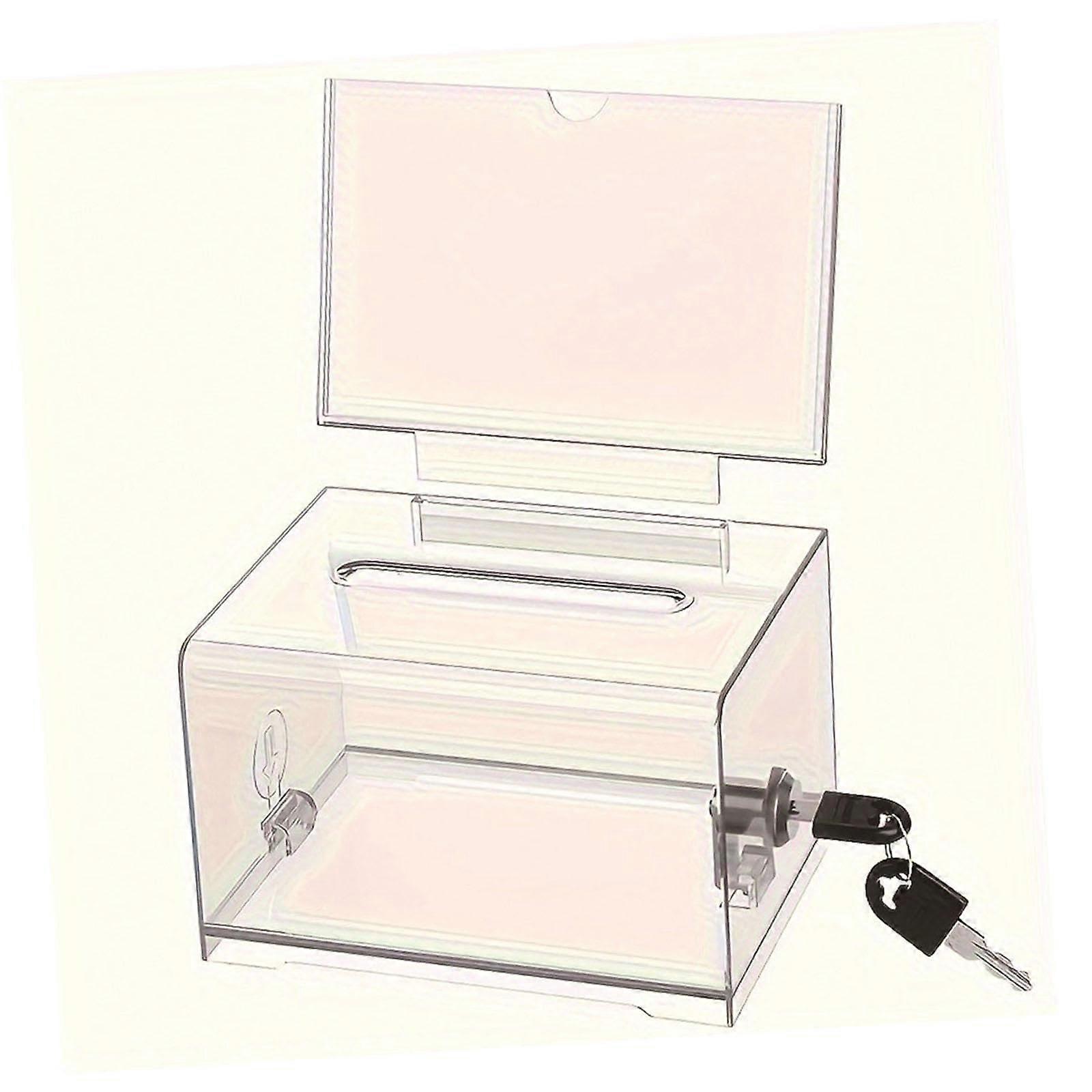 Donation Box, Raffle Lot Box, Multipurpose, Easy Assembly, Clear Donation Storage Jar, Cardboard Tombola Box for Meetings