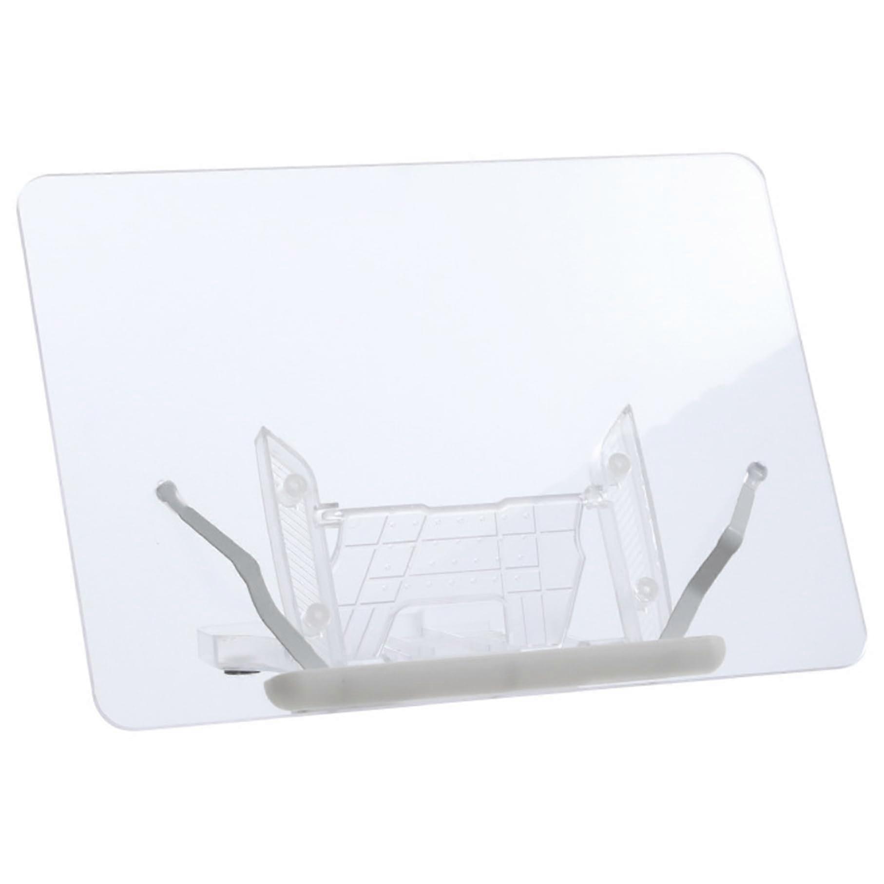 Acrylic Book Stand, Angle Adjustable, NonSlip Cookbook Stand with Side Clips, 13.4 x 9.5 Inch