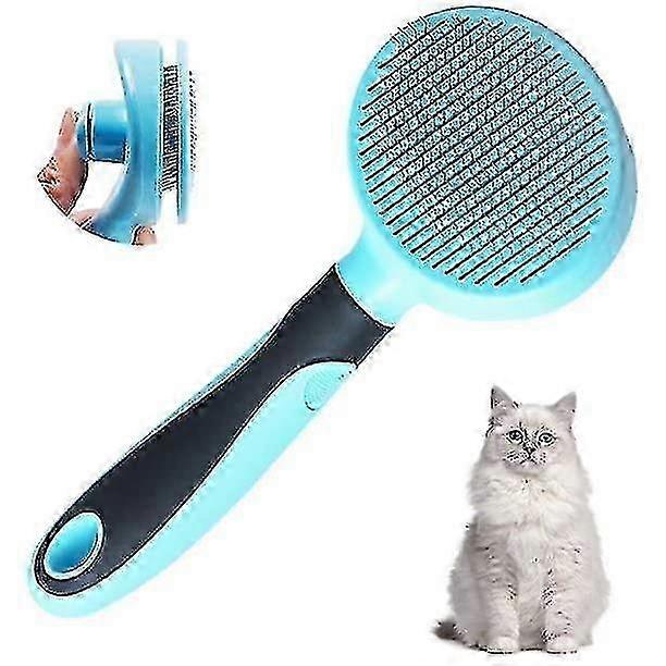 Self-Cleaning Slicker Brushes for Cats and Dogs with Smooth Handle, Pet Grooming Tool for Shedding