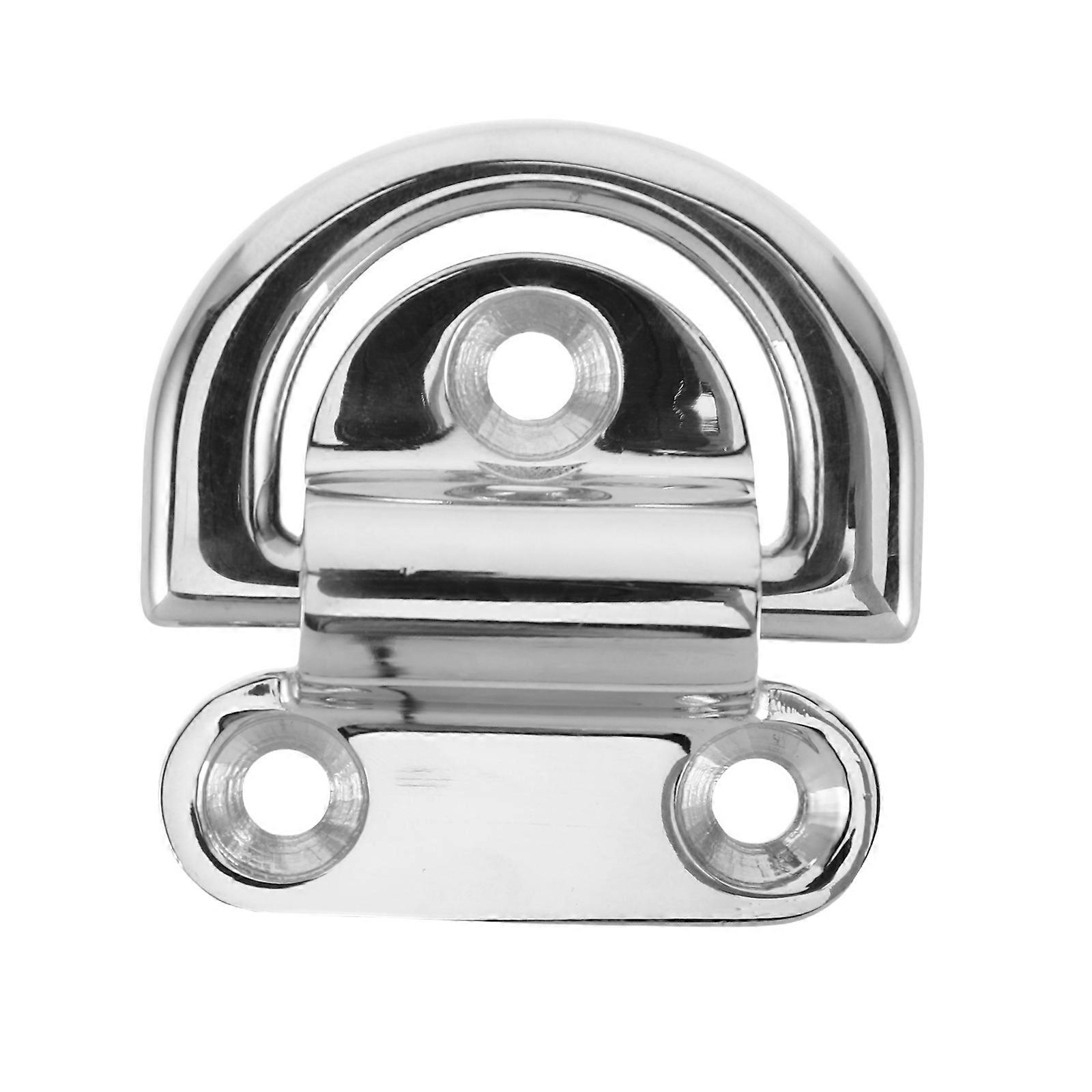 Heavy Duty Stainless Steel D Ring Tie Down Anchor Folding Pad Eye Plate for Boat Trailer Camper Surface Mount Load Bearing Corrosion Resistant