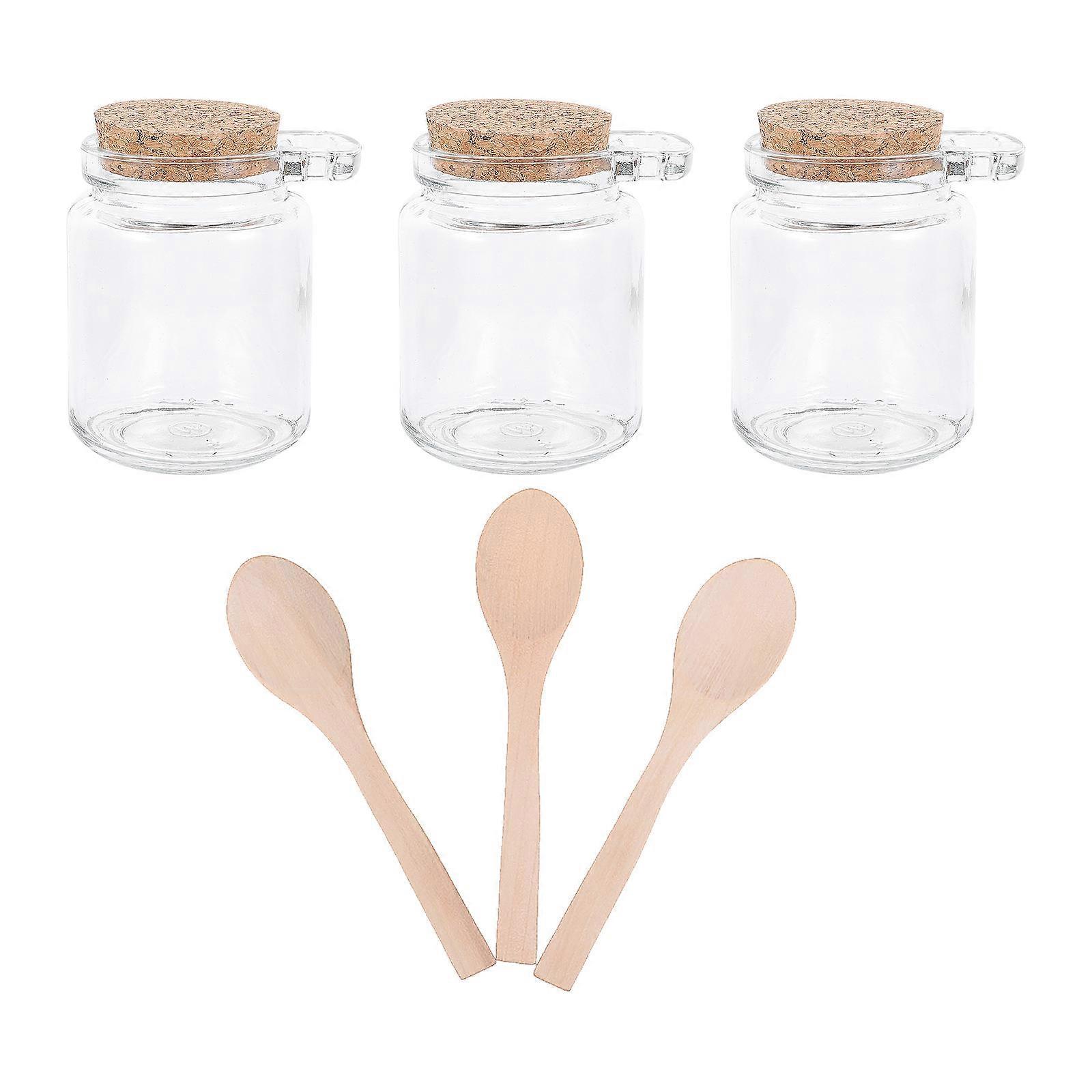 3 Sets Household Seasonings Jars Transparent Sealed Jar for Home透明