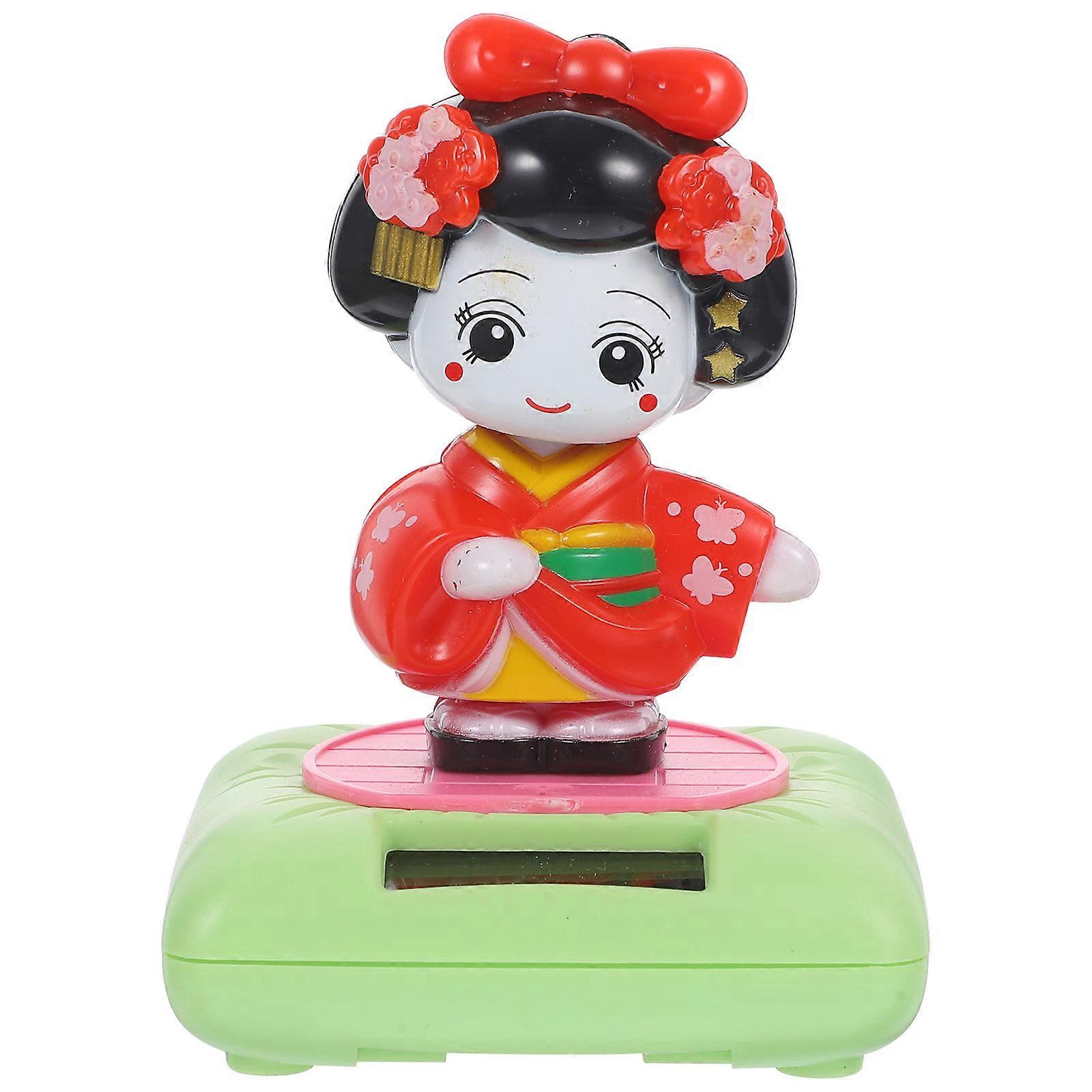 Shaking Car Ornament Solar Powered Japanese Toy .7X7.7X10CM Head Nodding 1Pcs