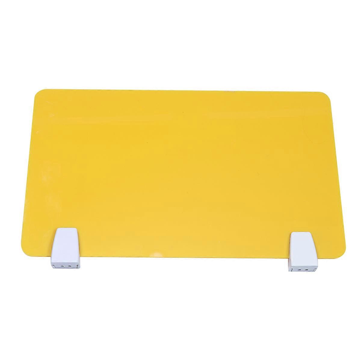 Portable Desk Partition Barrier Panel Yellow Acrylic Test Dividing Board for Workplace 1Set