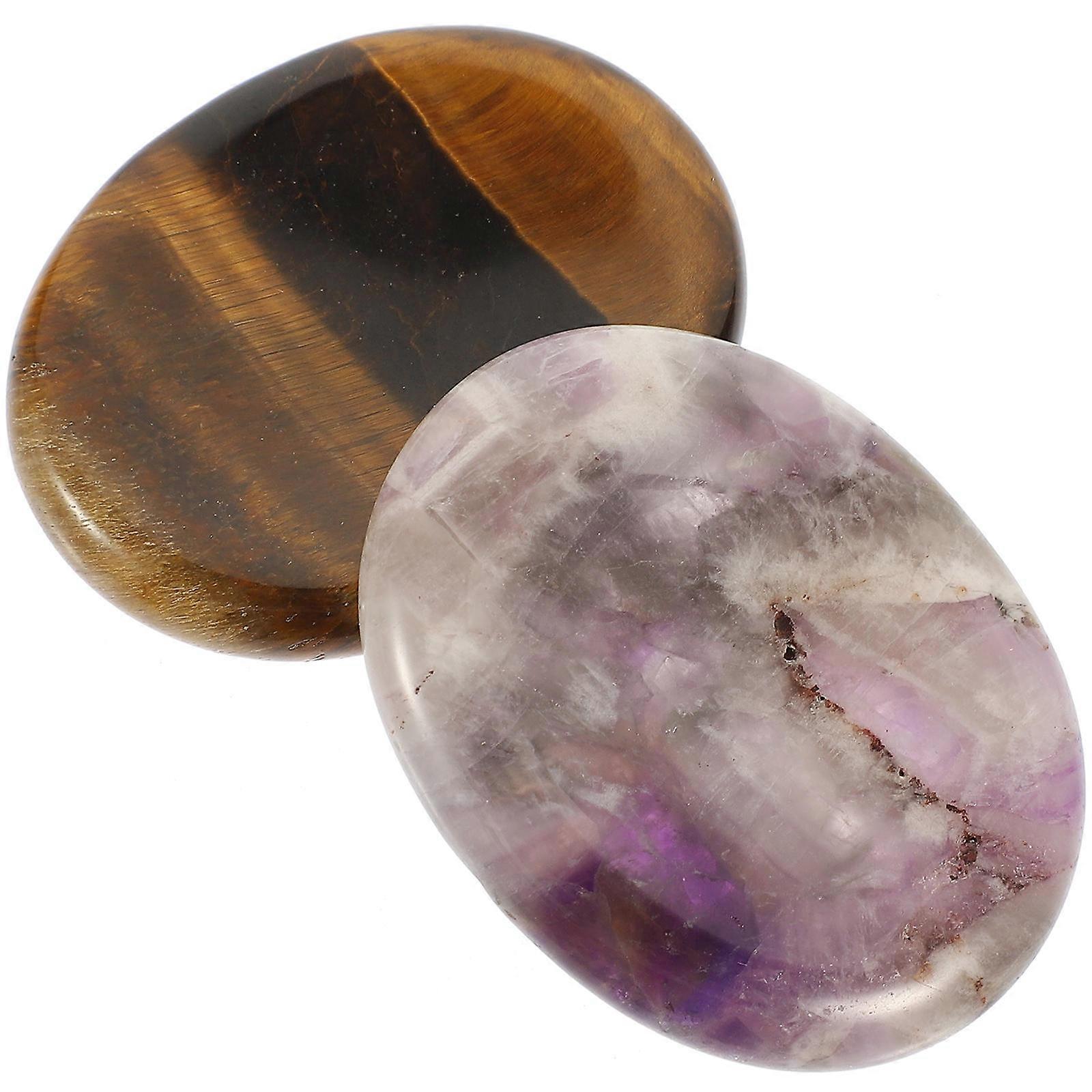 Thumb Stone For Pressure Portable Worry Stone Stress Relief Realistic Crafted 2Pcs