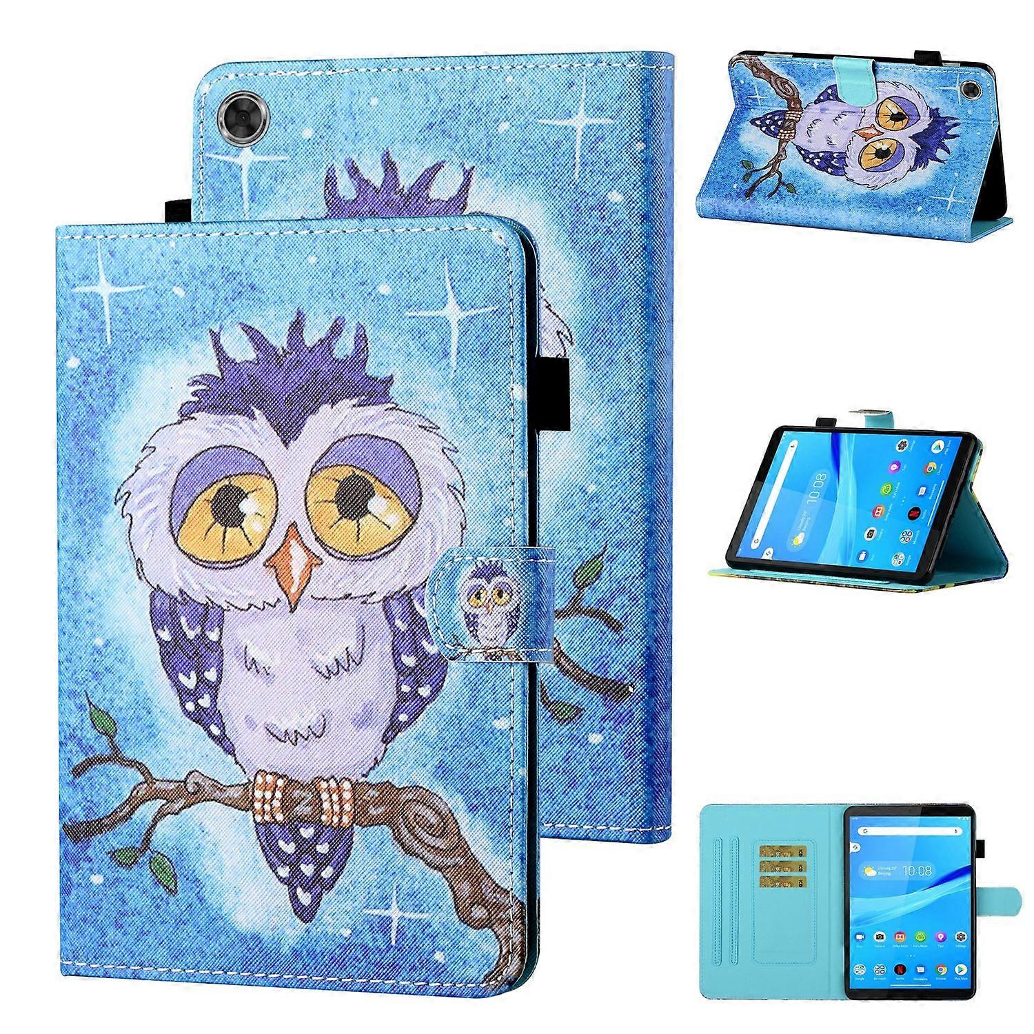 For Samsung Galaxy Tab A9 Case PU Leather Pattern Stand Folio Cover with Card Holder