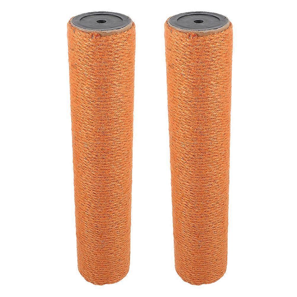 Cat Scratching Post Replacement Wooden Cat Toy Scratching Post Pet Playtime Jute Rope 15.7×3.1×3.1in 2Pcs