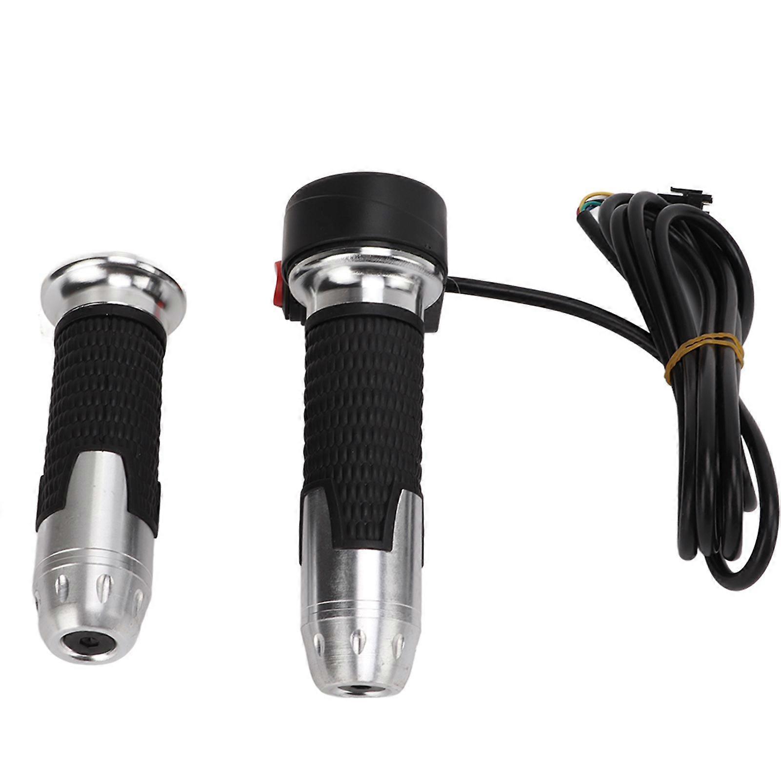 1 Pair/set Twist Throttle Grip Handlebar Electric Vehicle Accessories 12V99V ( No Display of Three Speed)Silver YMQX)
