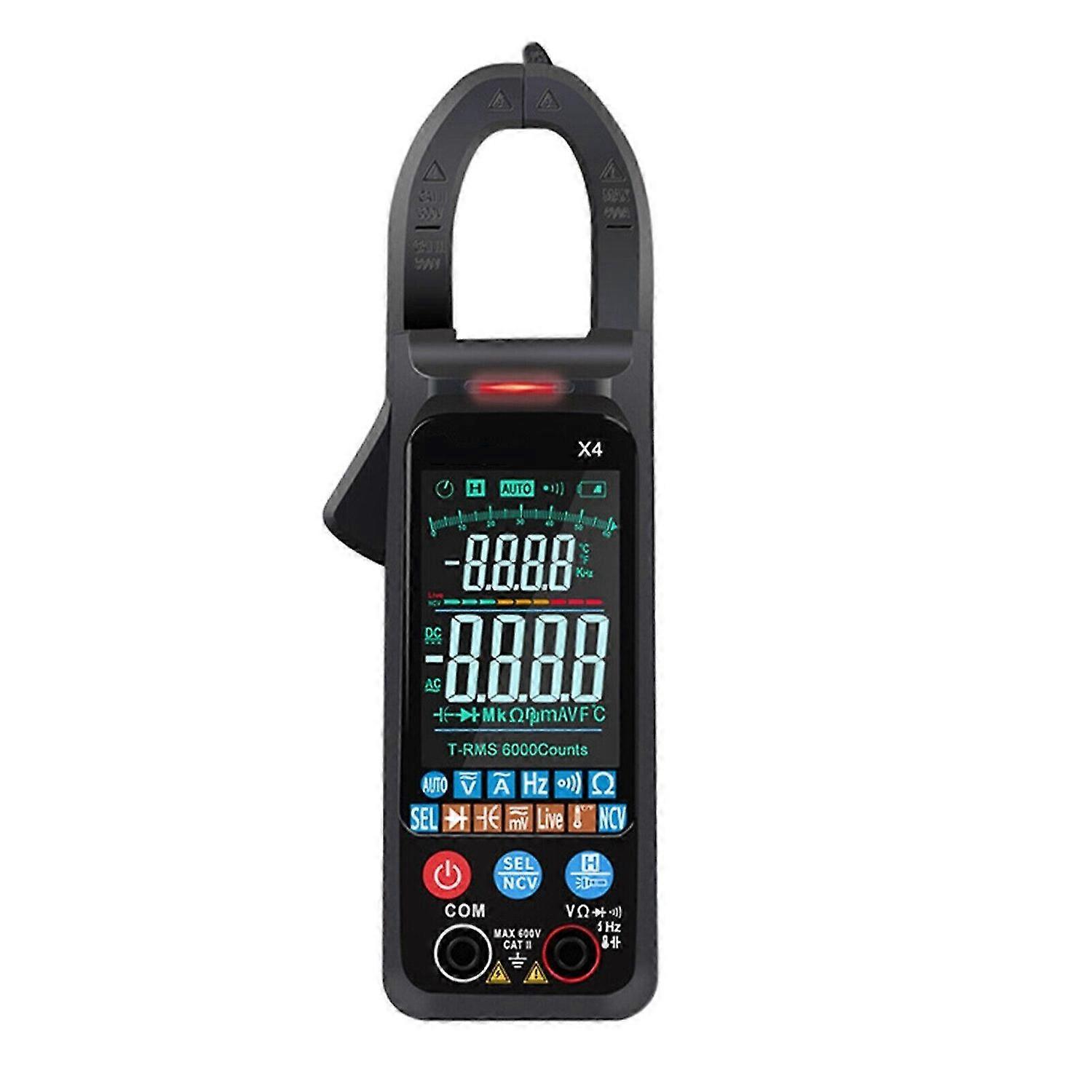 AC/DC Current Voltage Digital Clamp Meter LCD Screen NCV 600 FT