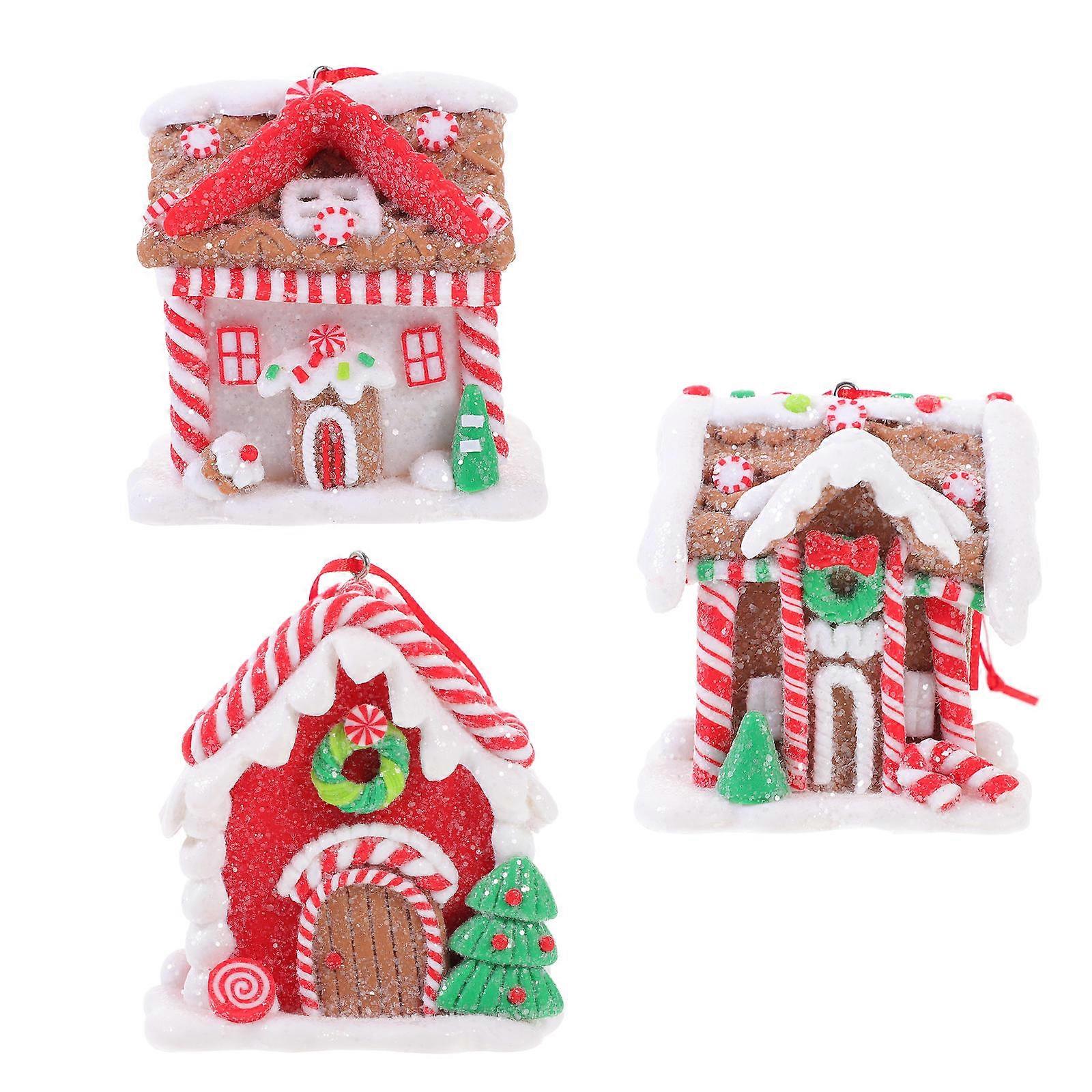 Christmas House Shaped Silicone Mold Window Display Decoration Assorted Color 7X6.5X6CM 3Pcs