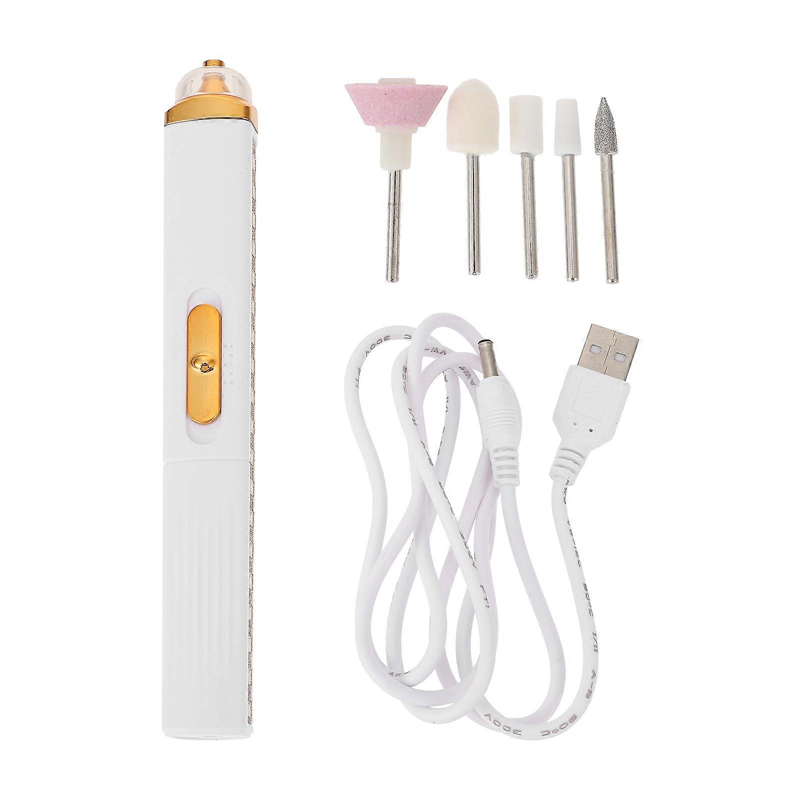 Practical Nail Drill Kit Usb 5V 1A Charging For Home Use 1 Set