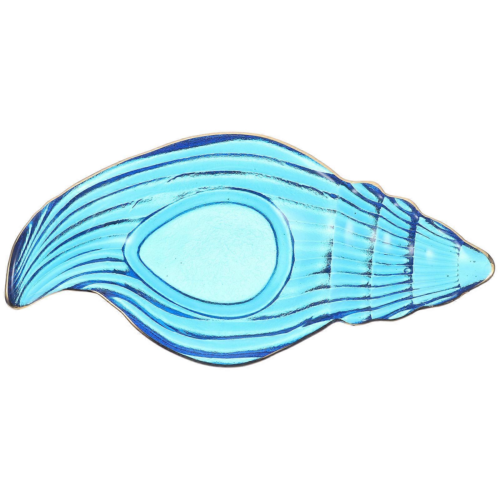 Semi Transparent Glass Candy Serving Tray, Decorative Conch Shell Shape Dish for Snacks, Nuts, and Dried Fruit Display