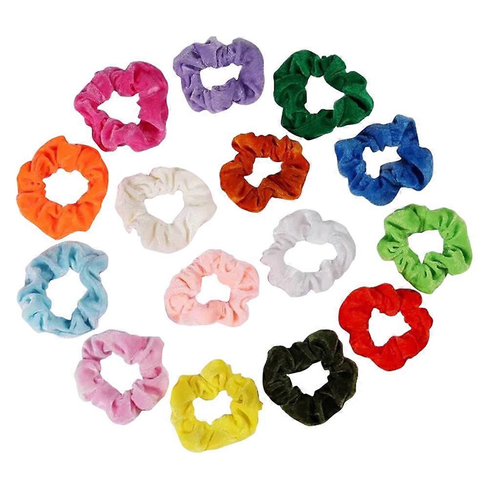 15pcs Velvet Hair Ropes, Elastic Comfortable Hair Ties for Women, Seamless Multi Color Design