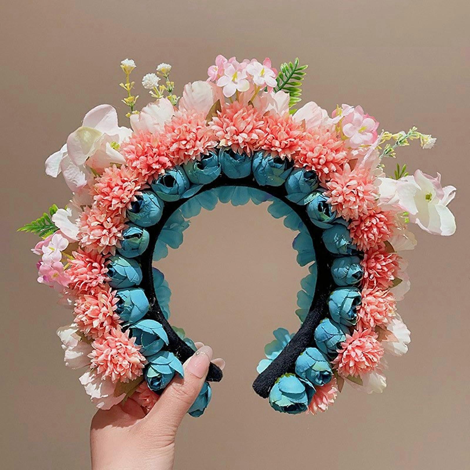 Exquisite Handmade Floral Hair Garland Versatile Flower Headbands Silk Flower Headbands For Women Festival Occasions