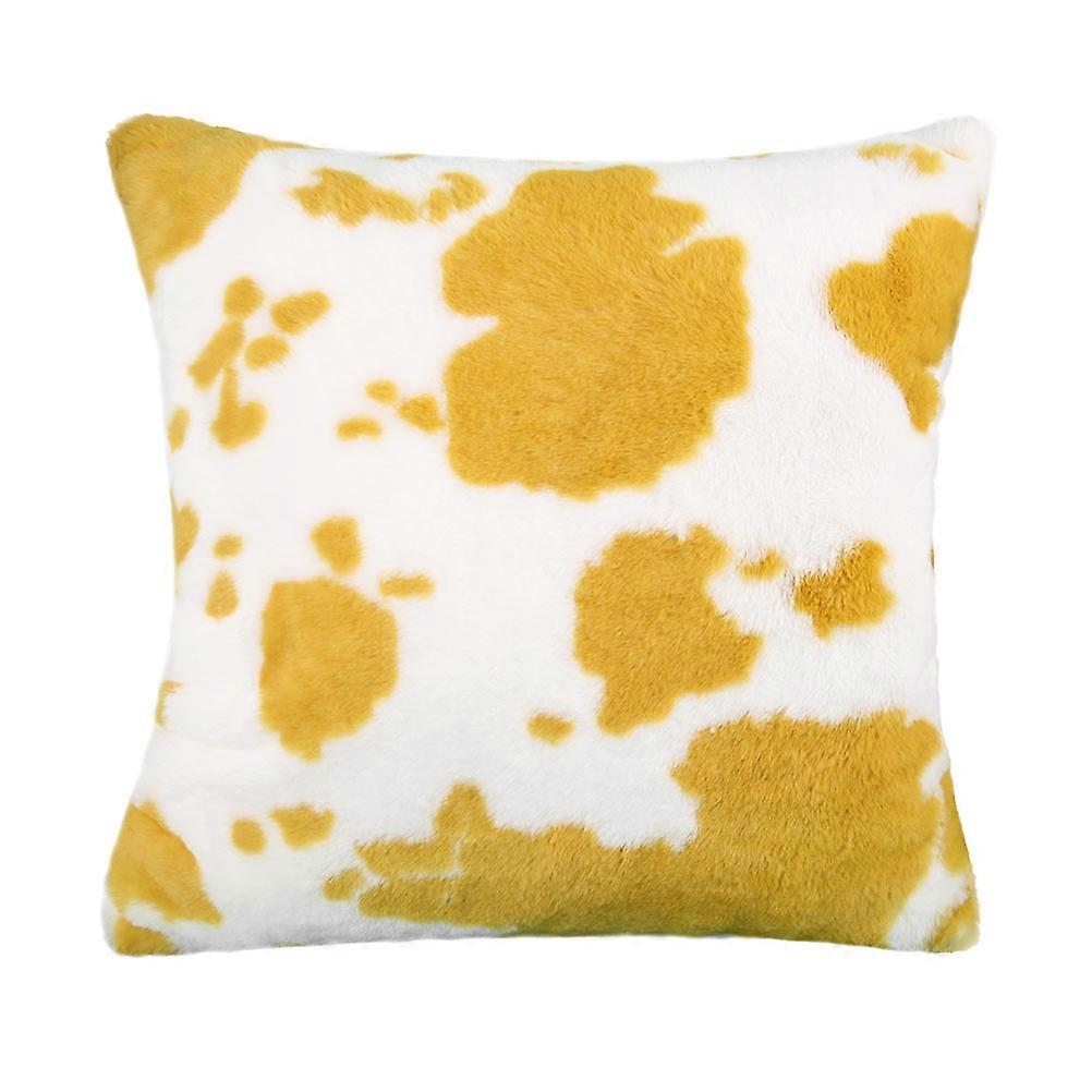 Fuzzy Throw Pillow Covers Cow Pattern for Living Room Bedroom Material 1Set