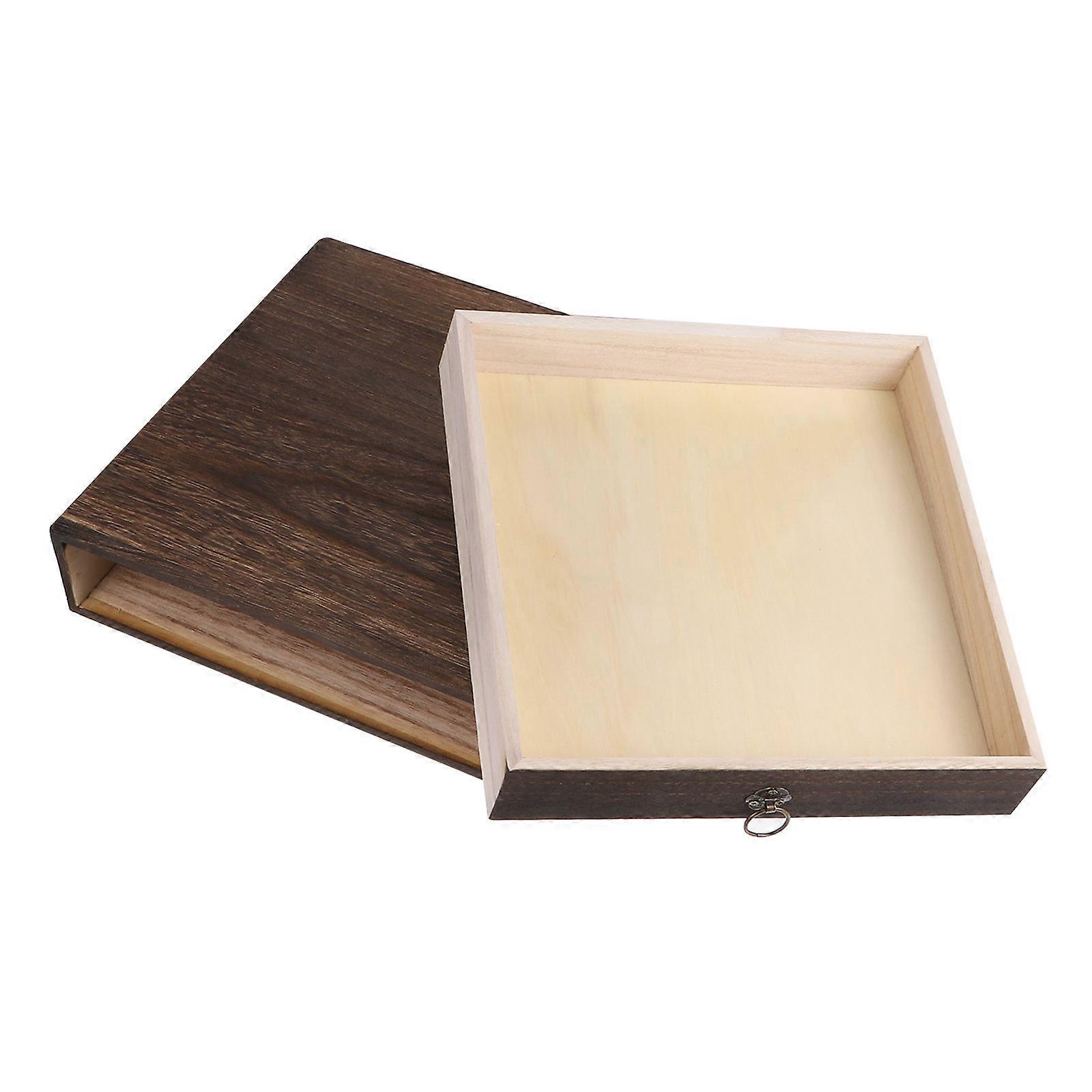 Multipurpose Desktop Storage Box Rectangular Shape Retro Style 25.50X24.50X6.00CM 1Pc For Room Organization