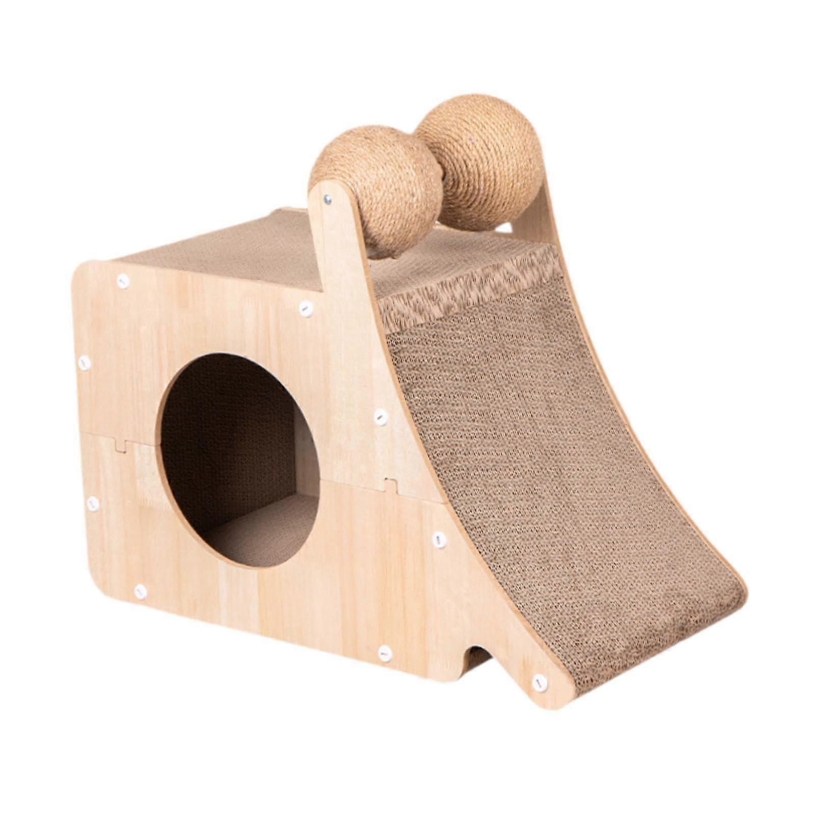 Cat House D Form Corrugated Cardboard for Large Kittens and Cats, Durable and Stylish Cat Furniture