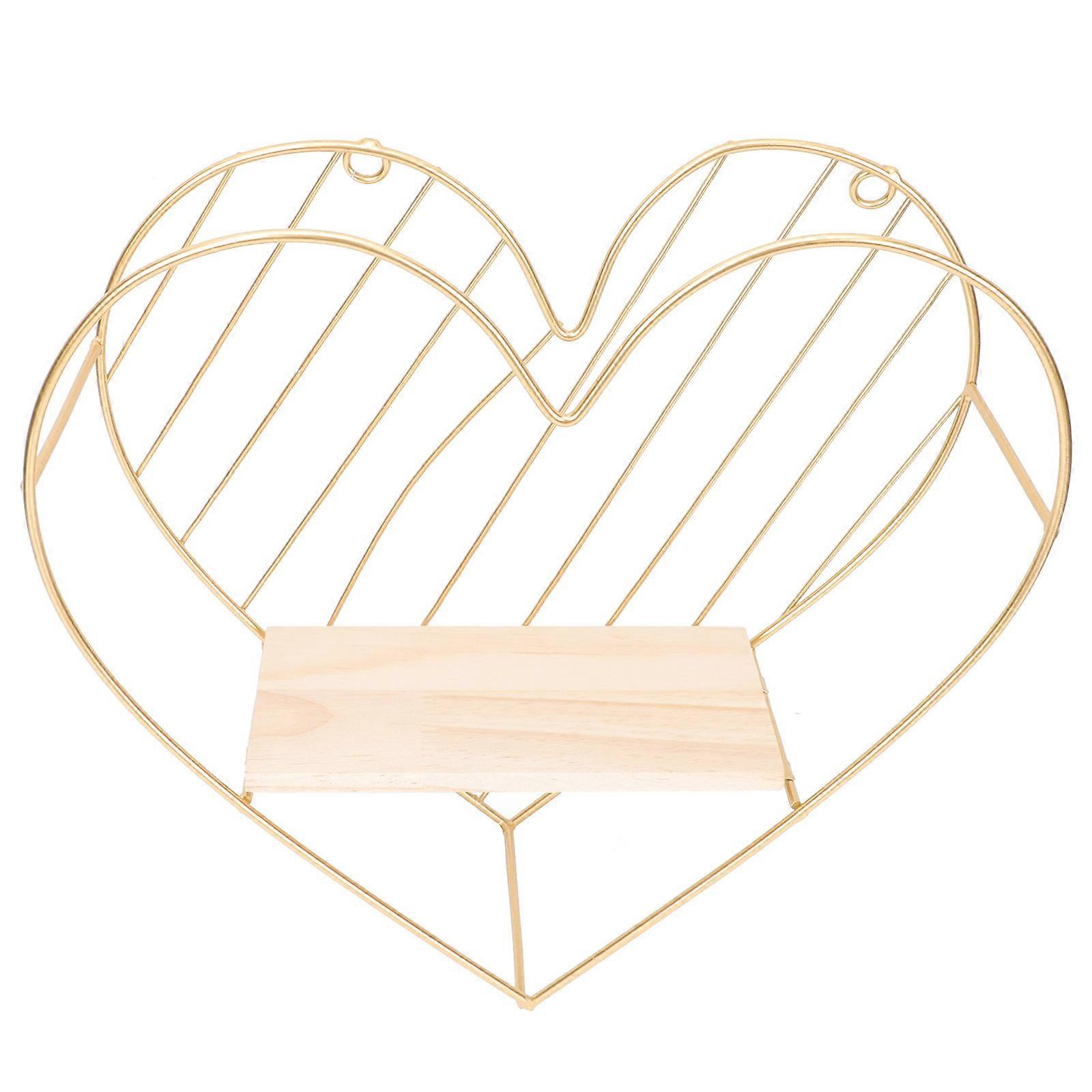 Wall Hanging Floating Shelves Heart Design Decorative Wall Rack 1 Set