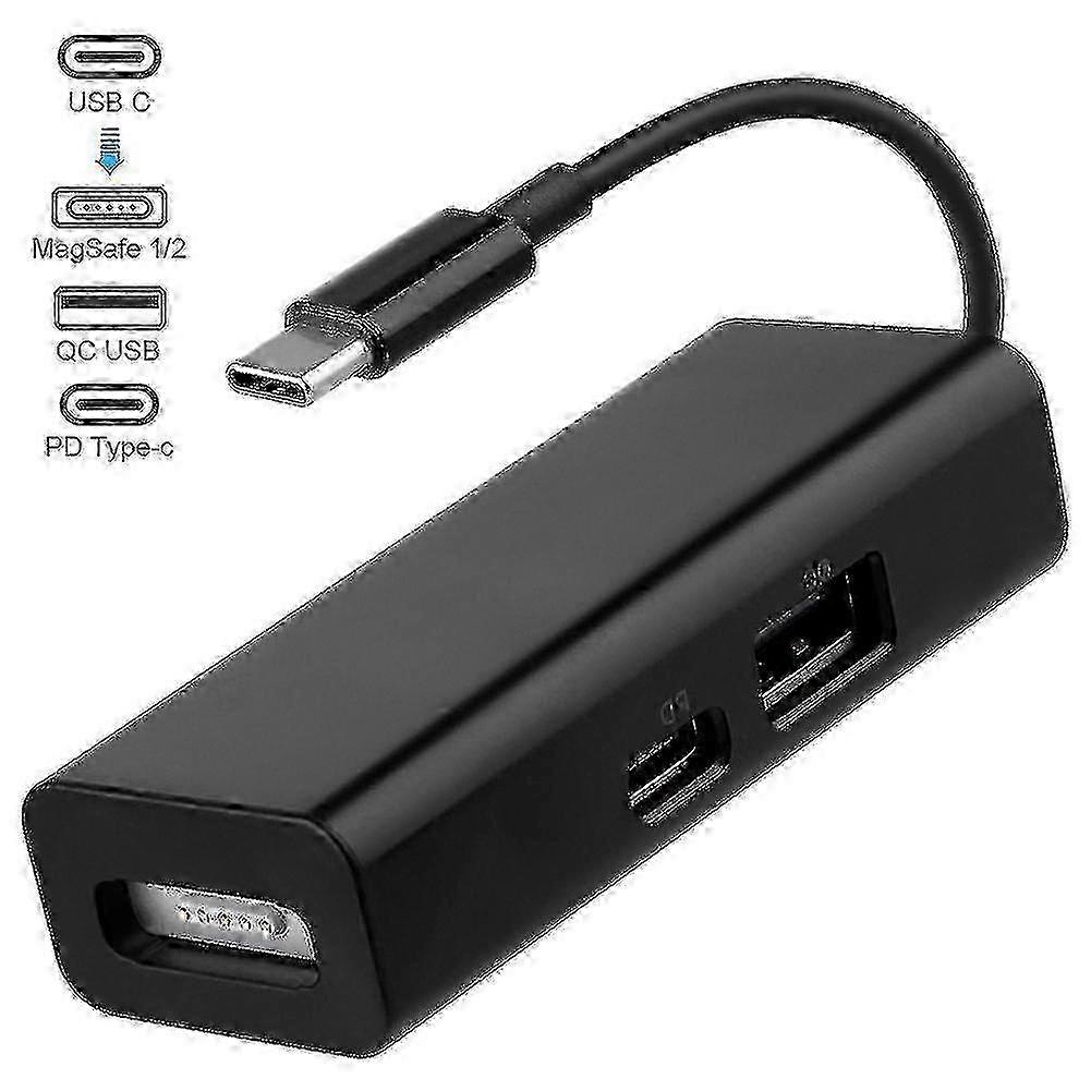 3 In 1 Usb-c Magsafe Adapter Type-c To Magsafe Converter For Notebooks And Smartphones Happy HBlack SZRH A-R485