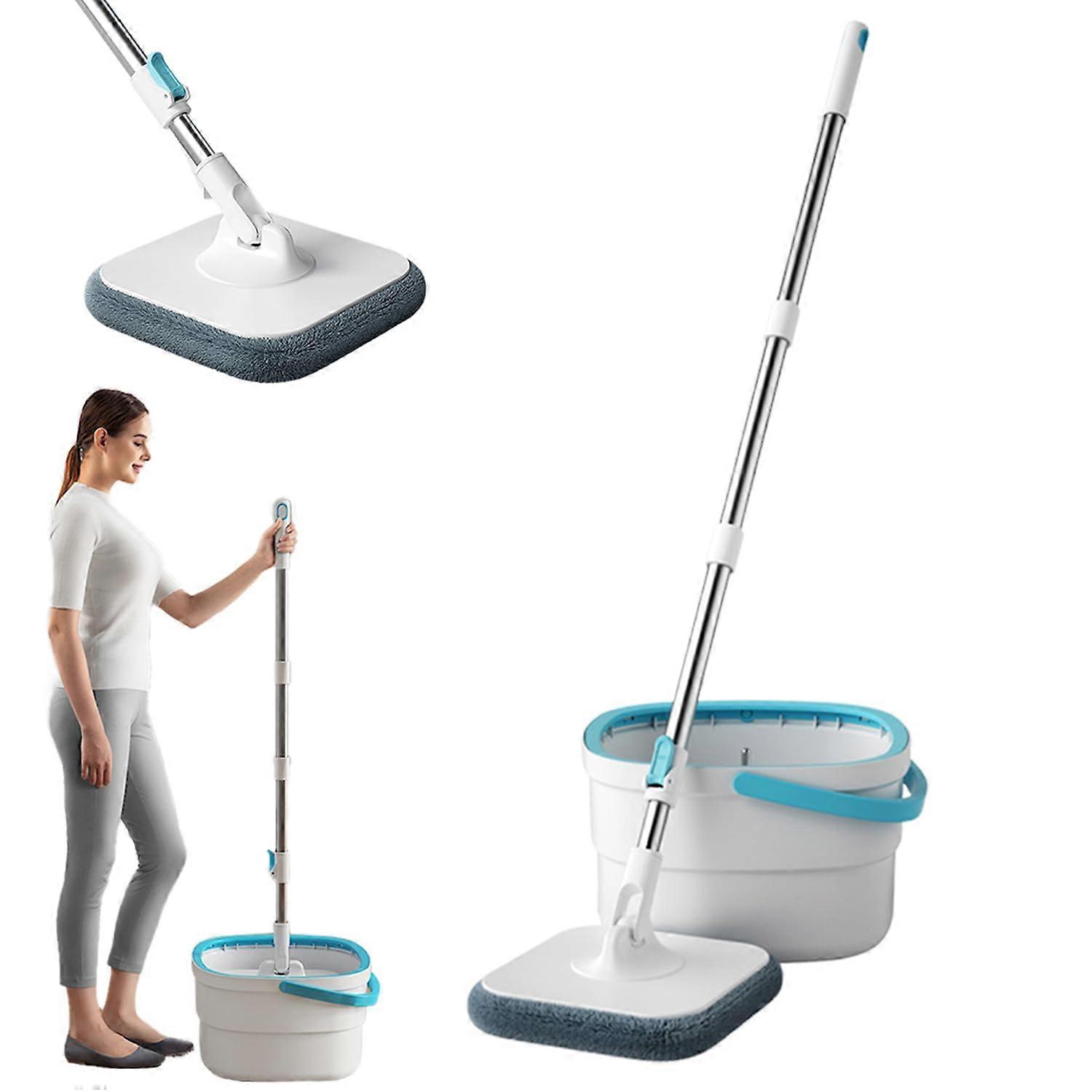 Multifunctional Mop Set with Bucket, Telescopic Handle, 360° Rotating Mop for All Floors