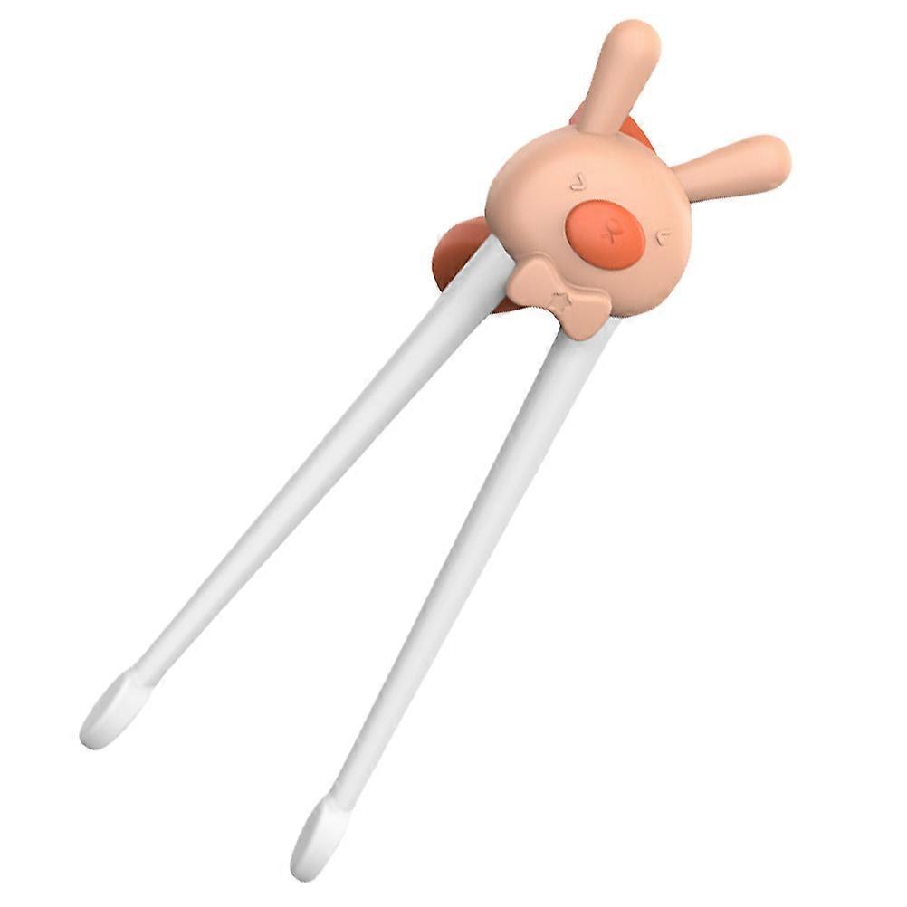 Adorable Baby Training Chopsticks with Smooth Surface and Lovely Cartoon Shape for Home Use Pink ABS